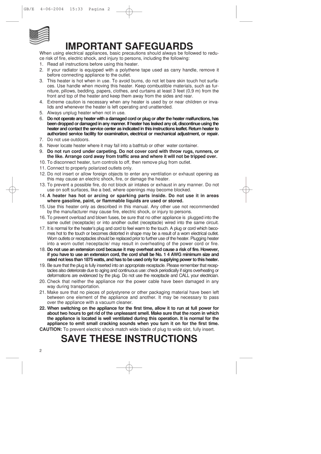 DeLonghi TRN manual Important Safeguards 