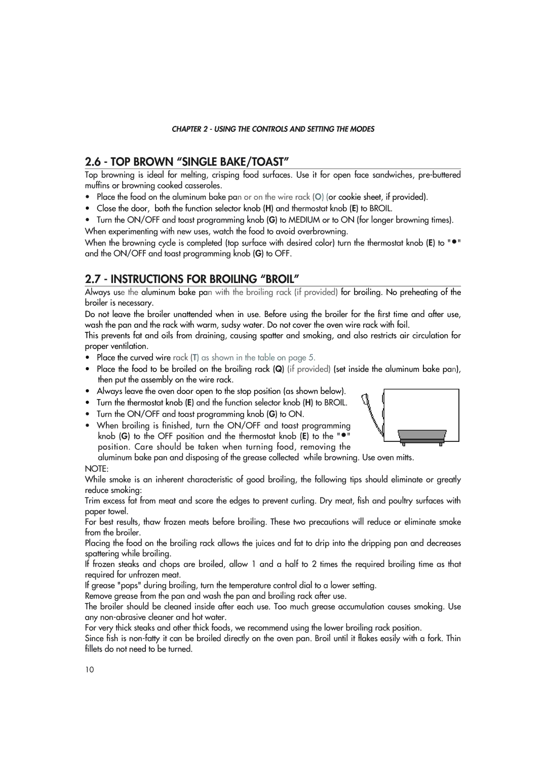 DeLonghi xu1837w manual TOP Brown Single BAKE/TOAST, Instructions for Broiling Broil 