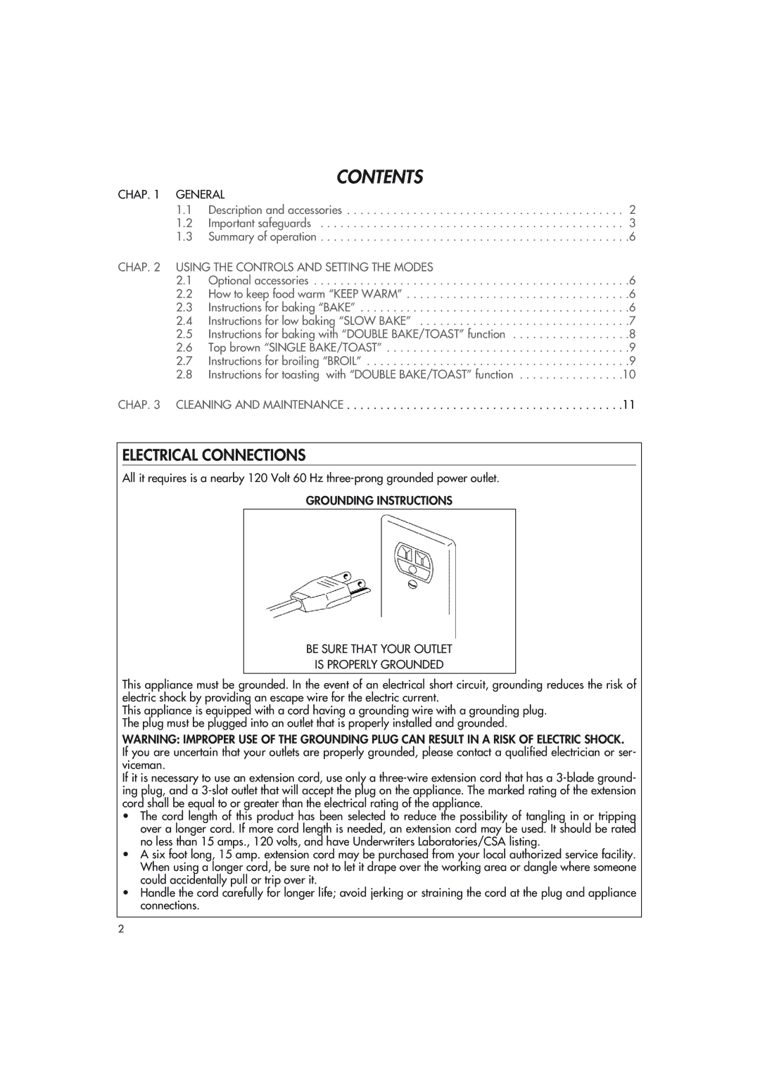 DeLonghi xu1837w manual Contents 