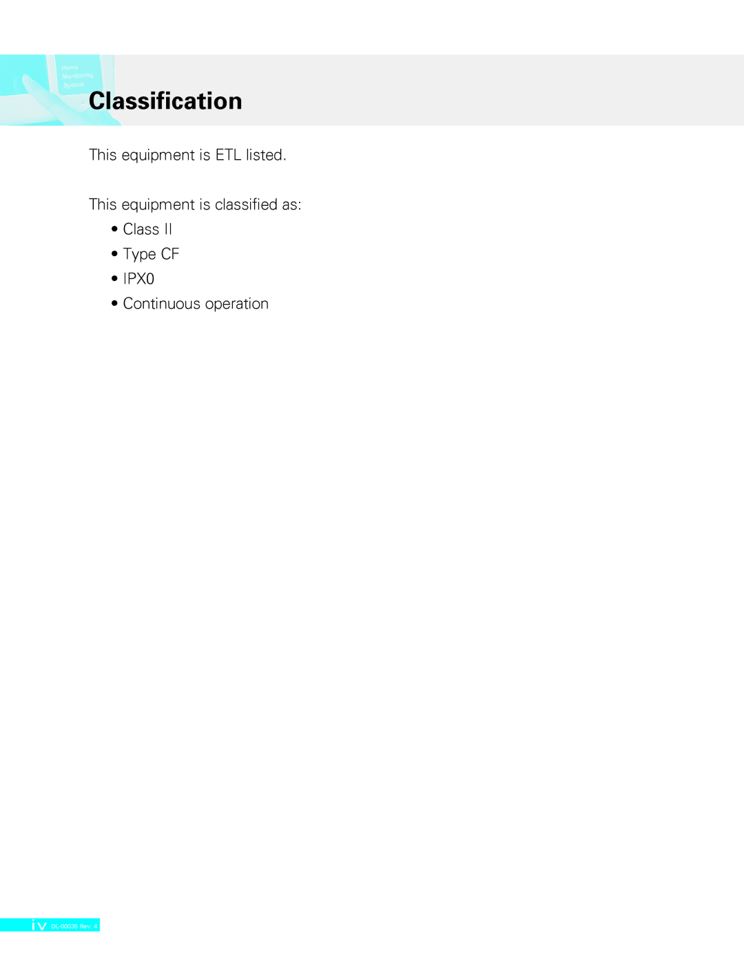 Delphi II DL-00035 manual Classification 