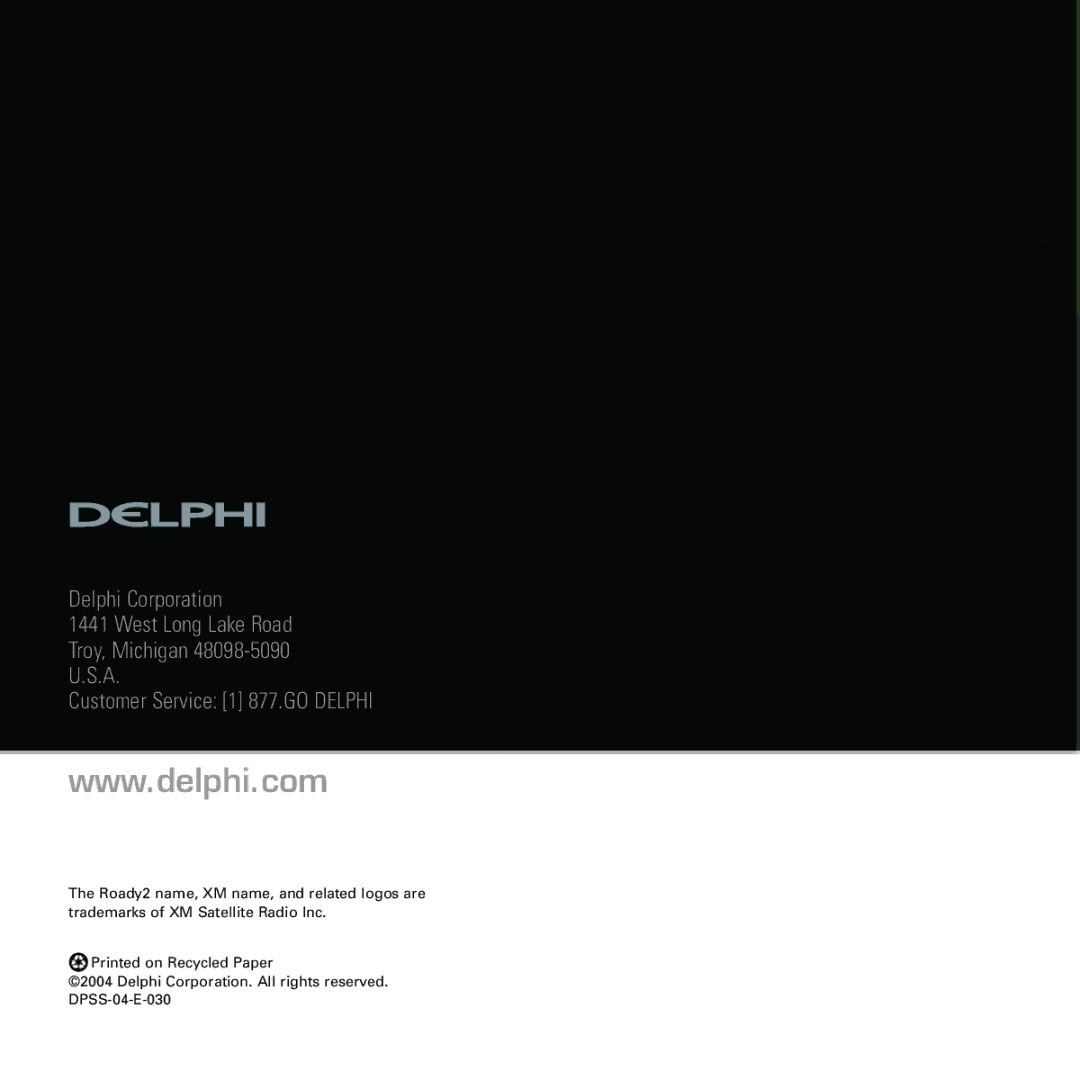 Delphi SA10085 manual 