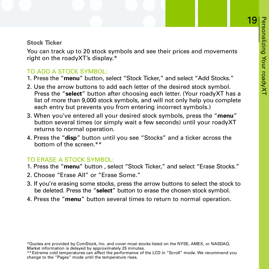 Delphi SA10201 manual Stock Ticker, To ADD a Stock Symbol 