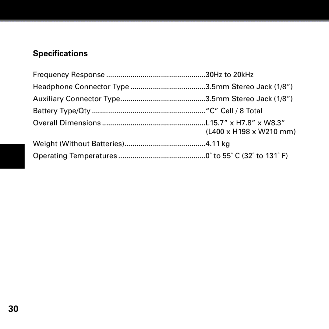 Delphi SA10221 manual Speciﬁcations 