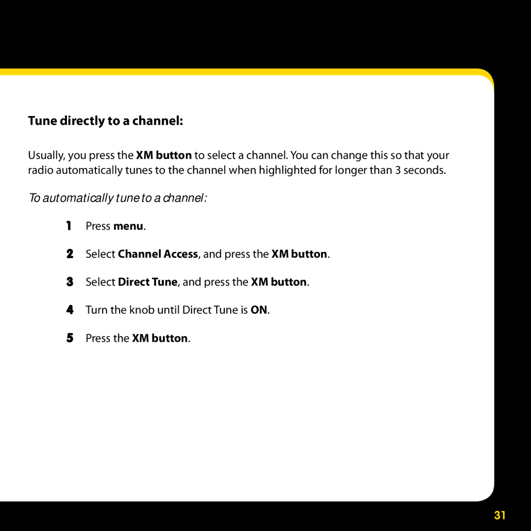 Delphi SA10316 manual Tune directly to a channel, To automatically tune to a channel 