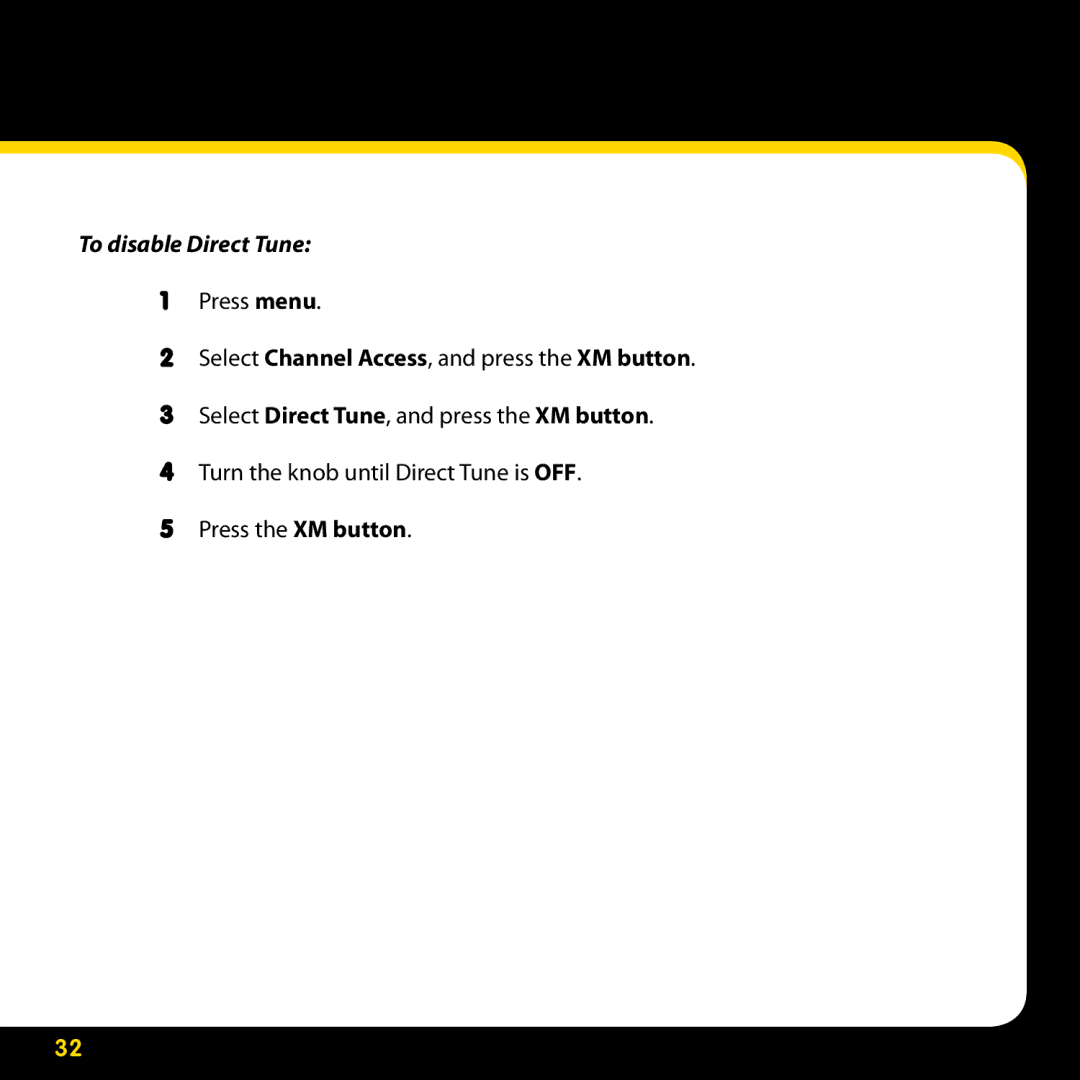 Delphi SA10316 manual To disable Direct Tune 