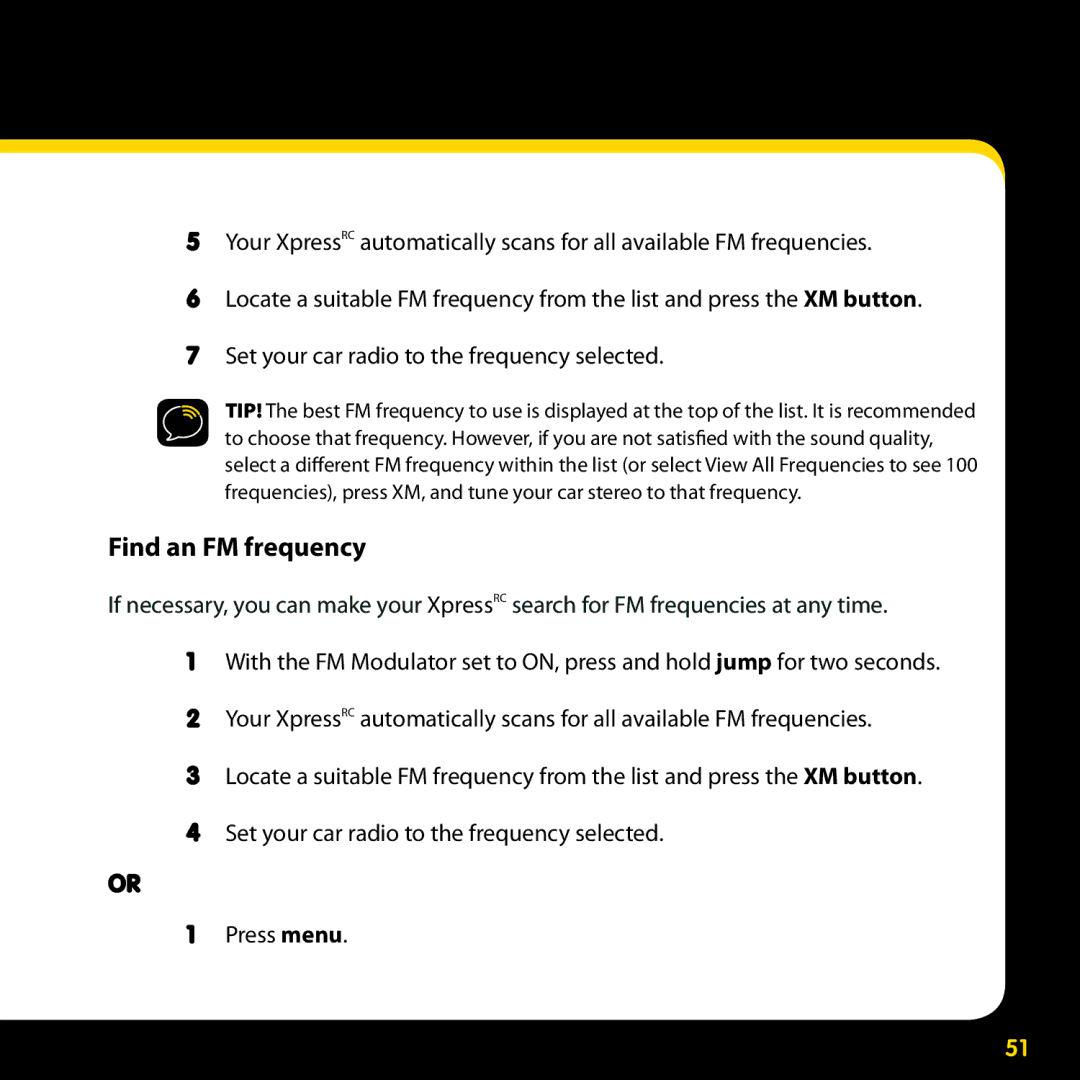 Delphi SA10316 manual Find an FM frequency 