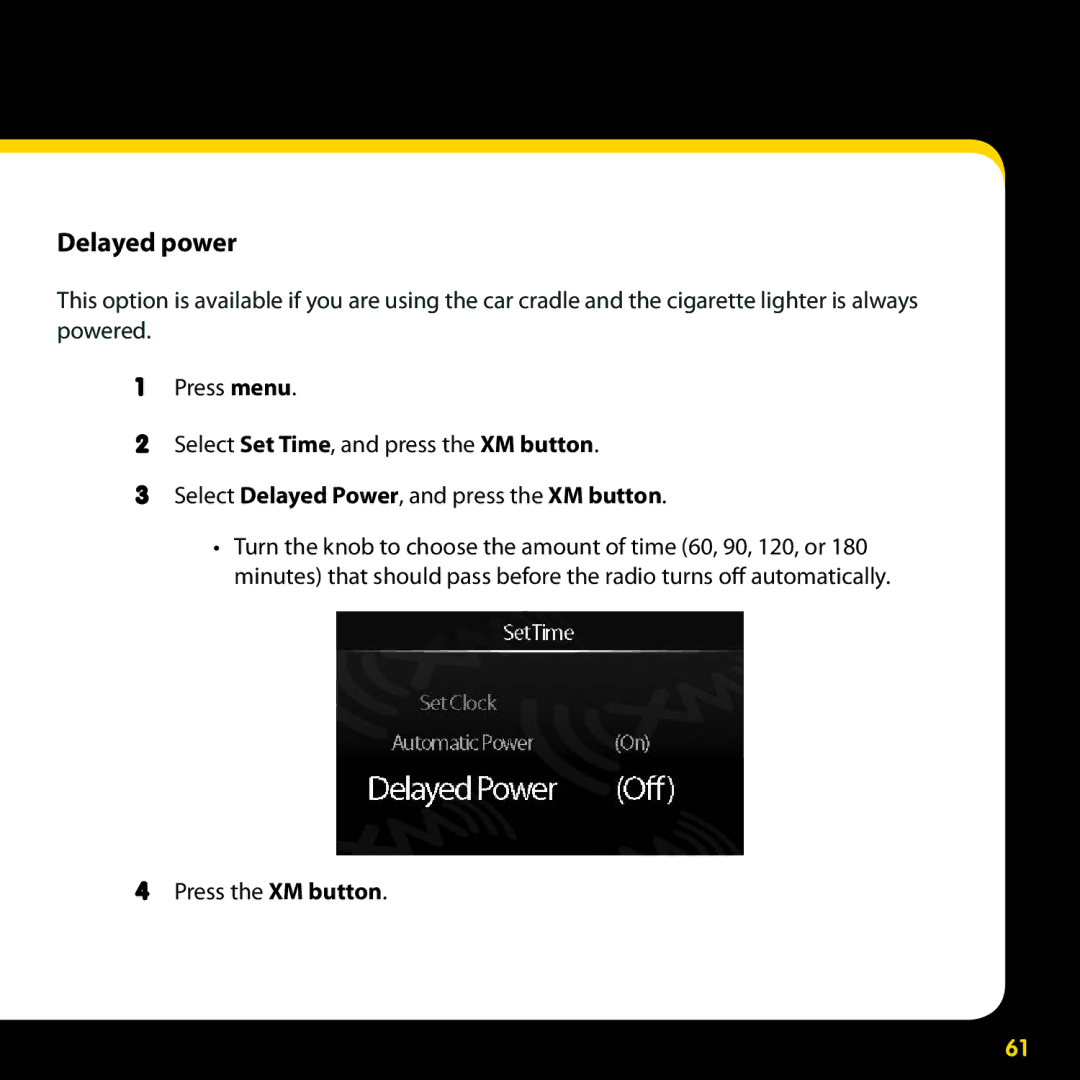 Delphi SA10316 manual Delayed power 