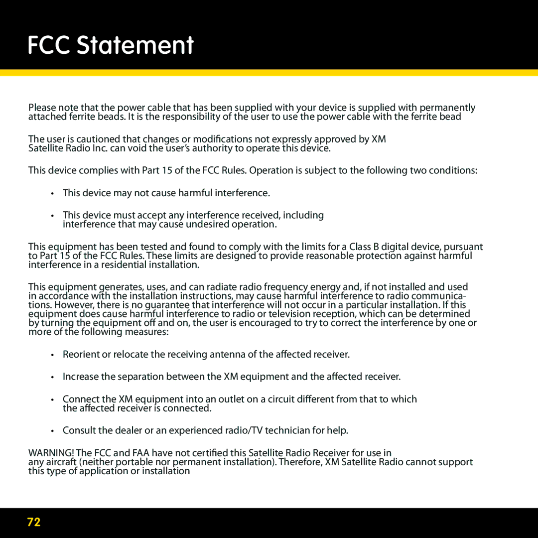 Delphi SA10316 manual FCC Statement 