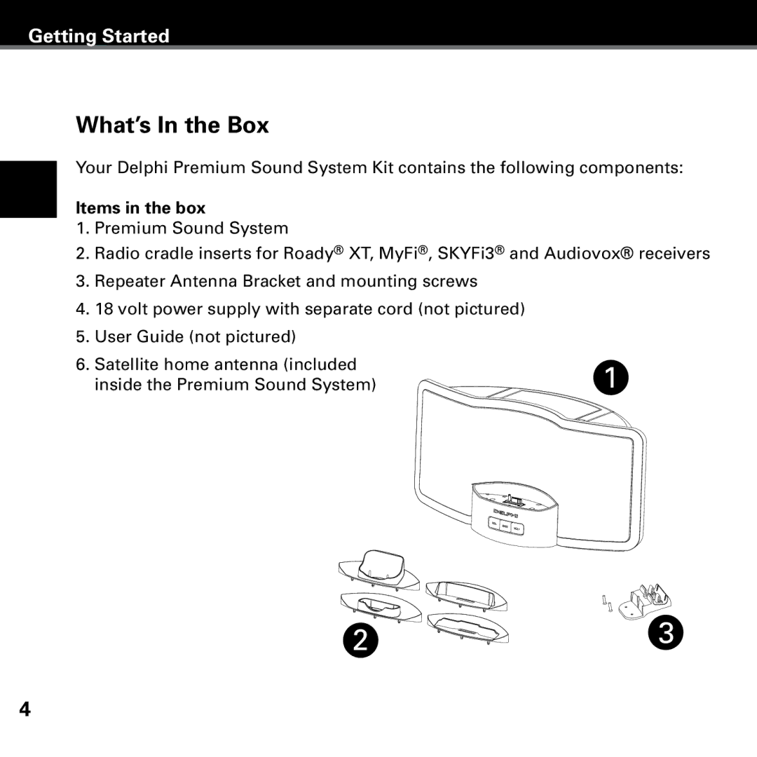 Delphi SKYFI3 manual What’s In the Box, Items in the box 