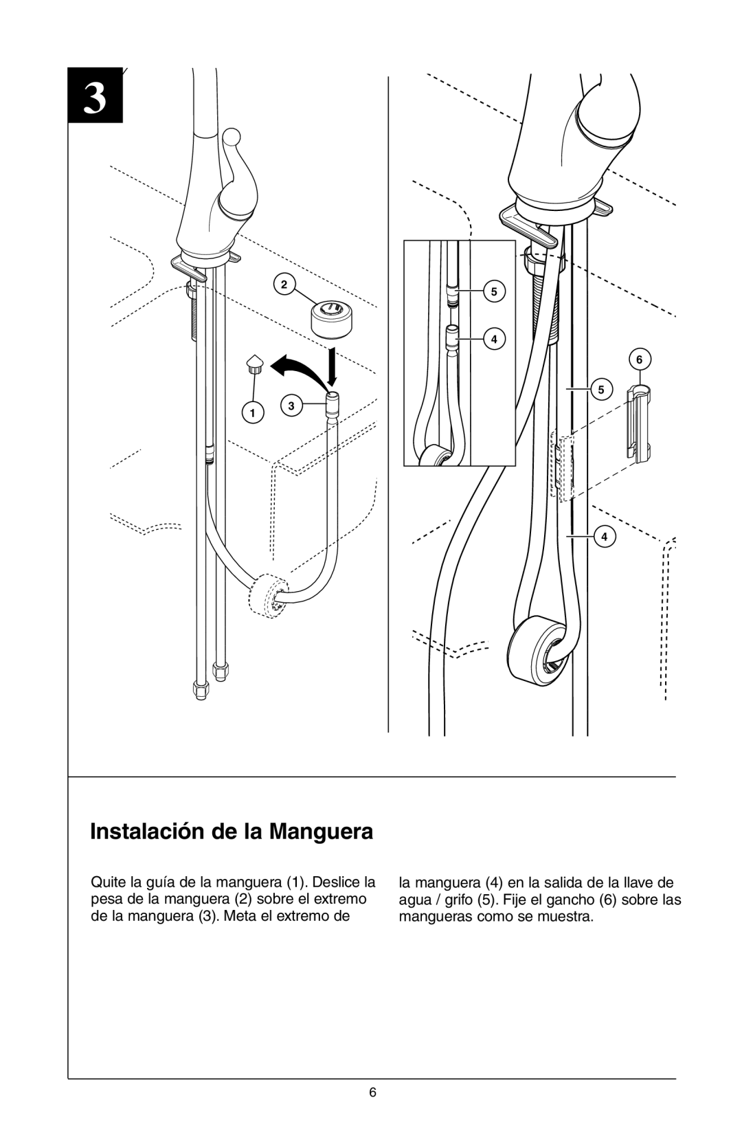 Delta 16968-DST Series manual Instalación de la Manguera 