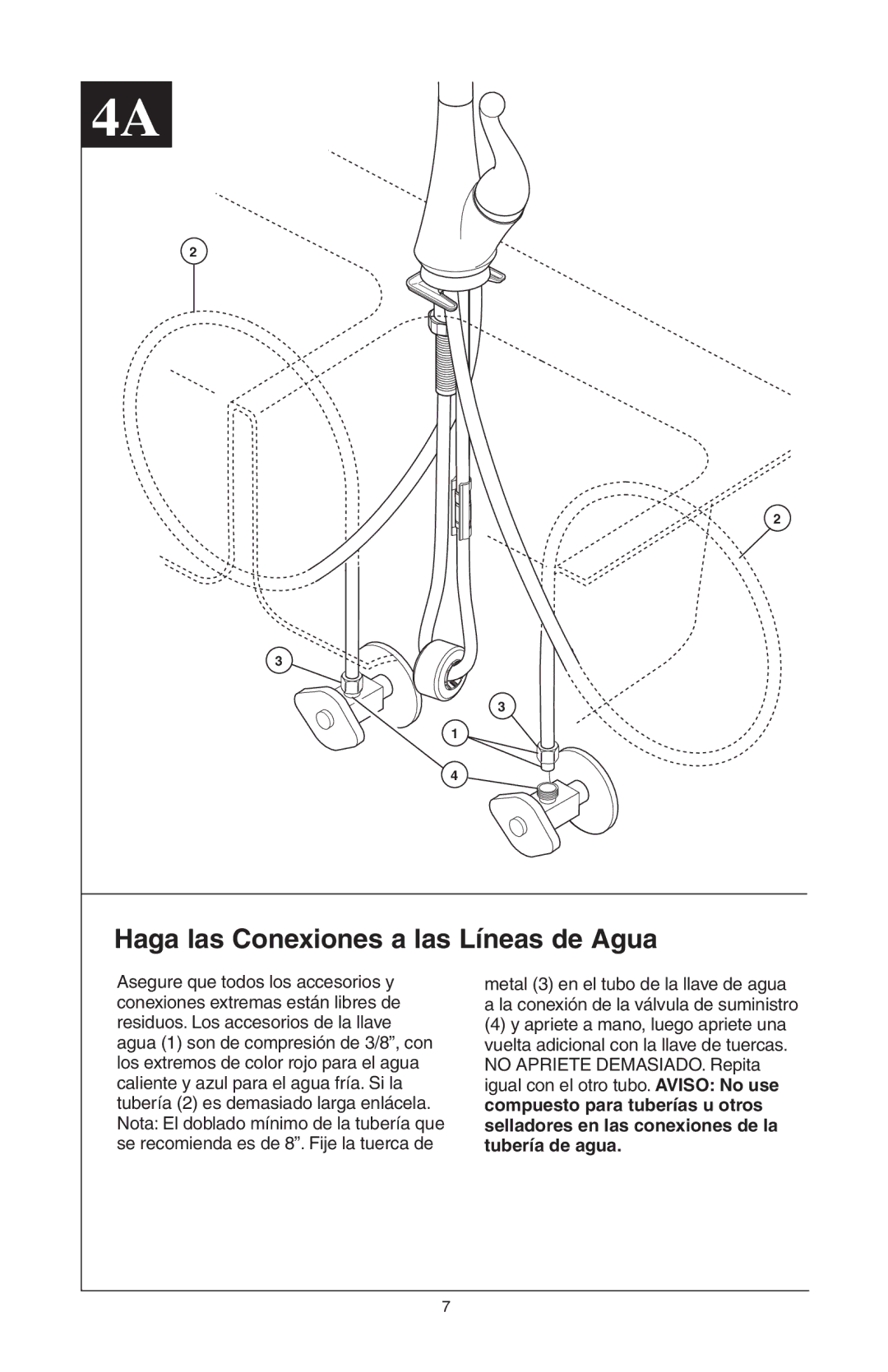 Delta 16968-DST Series manual Haga las Conexiones a las Líneas de Agua 