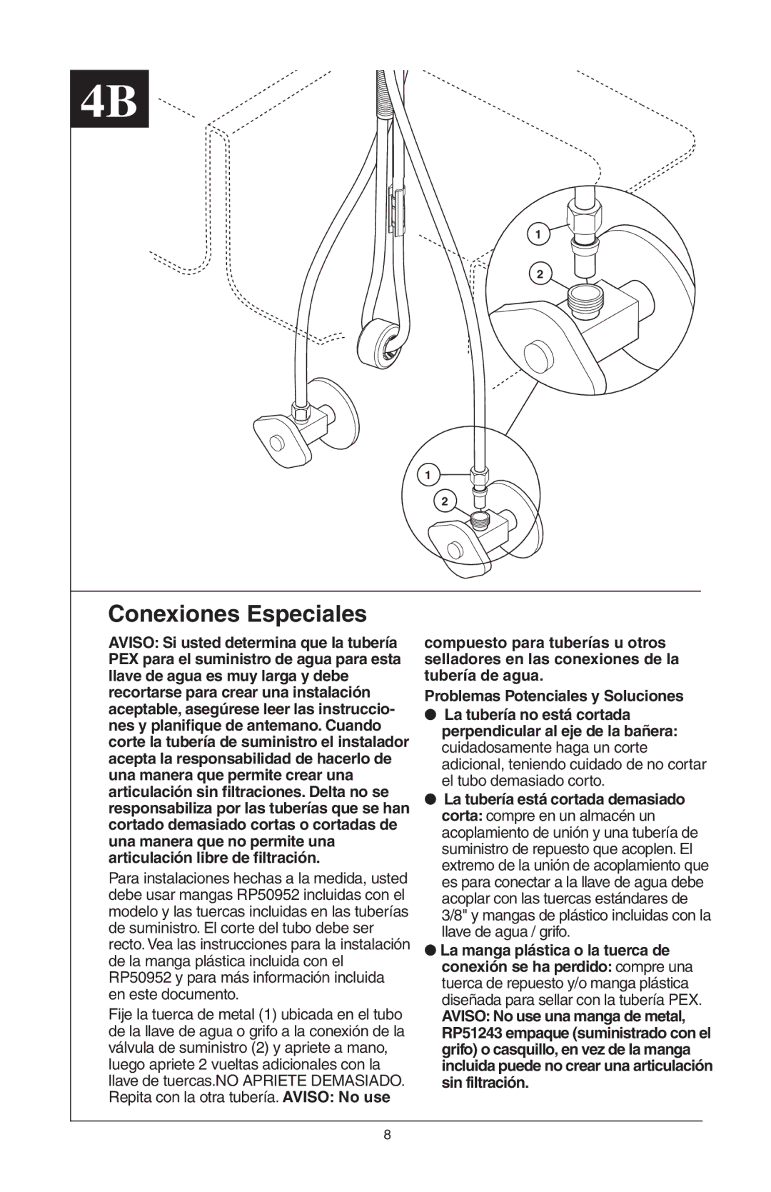 Delta 16968-DST Series manual Conexiones Especiales 