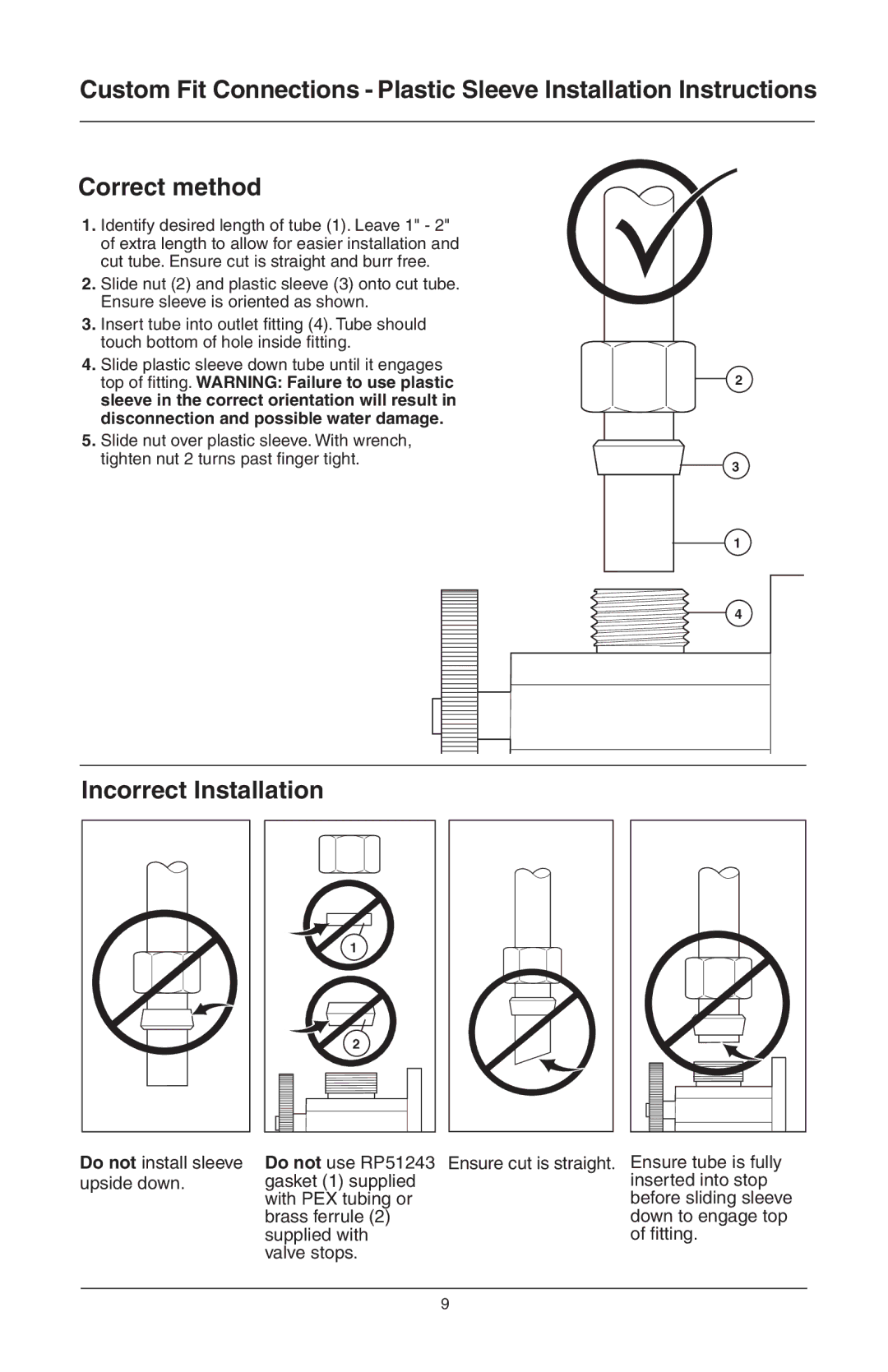 Delta 16968-DST Series manual Incorrect Installation 