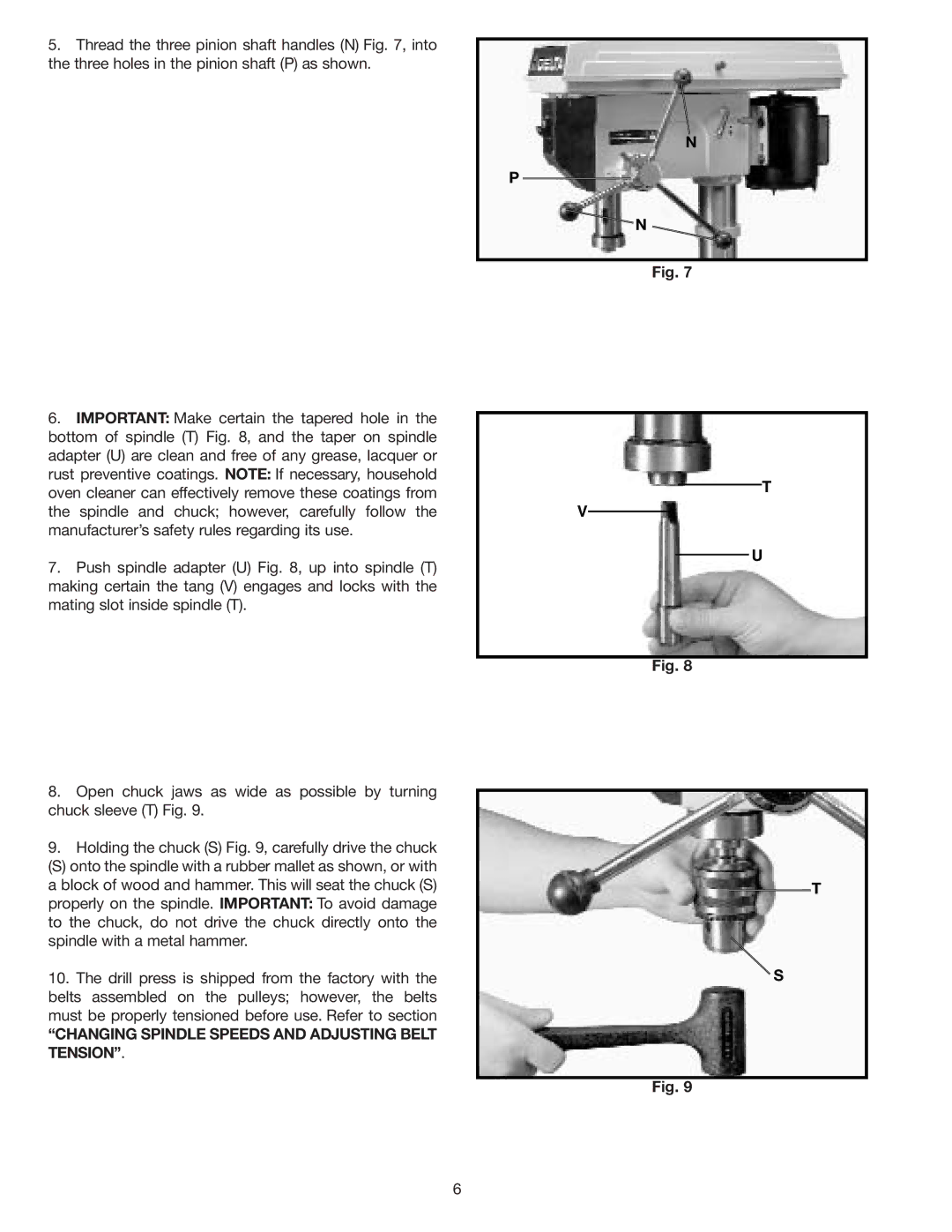 Delta 17-900 instruction manual Changing Spindle Speeds and Adjusting Belt Tension 