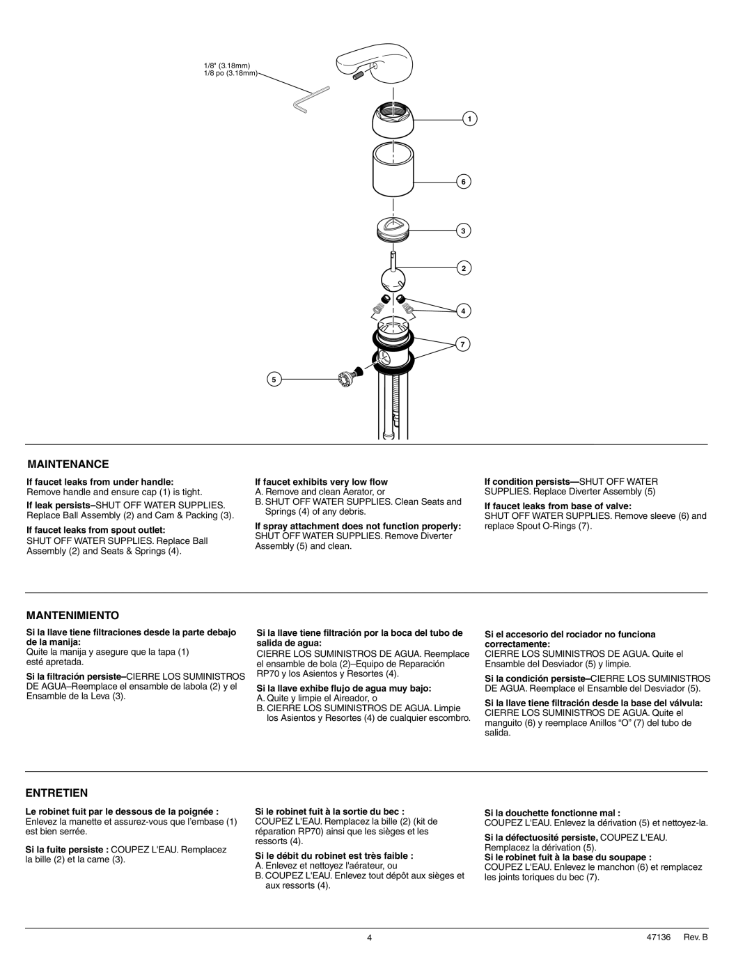 Delta 174 Series, 172 Series manual Maintenance 