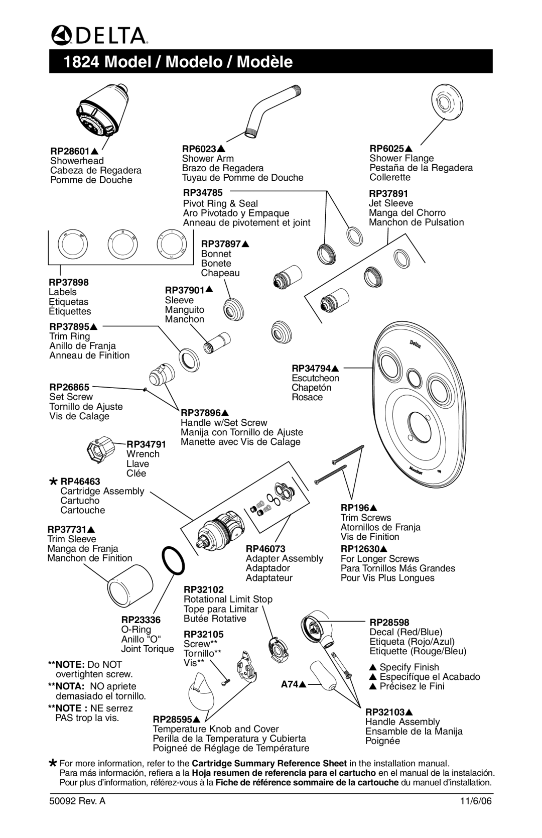 Delta 1824 installation manual Model / Modelo / Modèle 