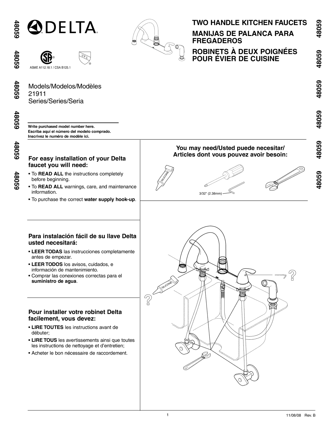 Delta 21911 Series manual 48059 48059 48059 48059 48059 