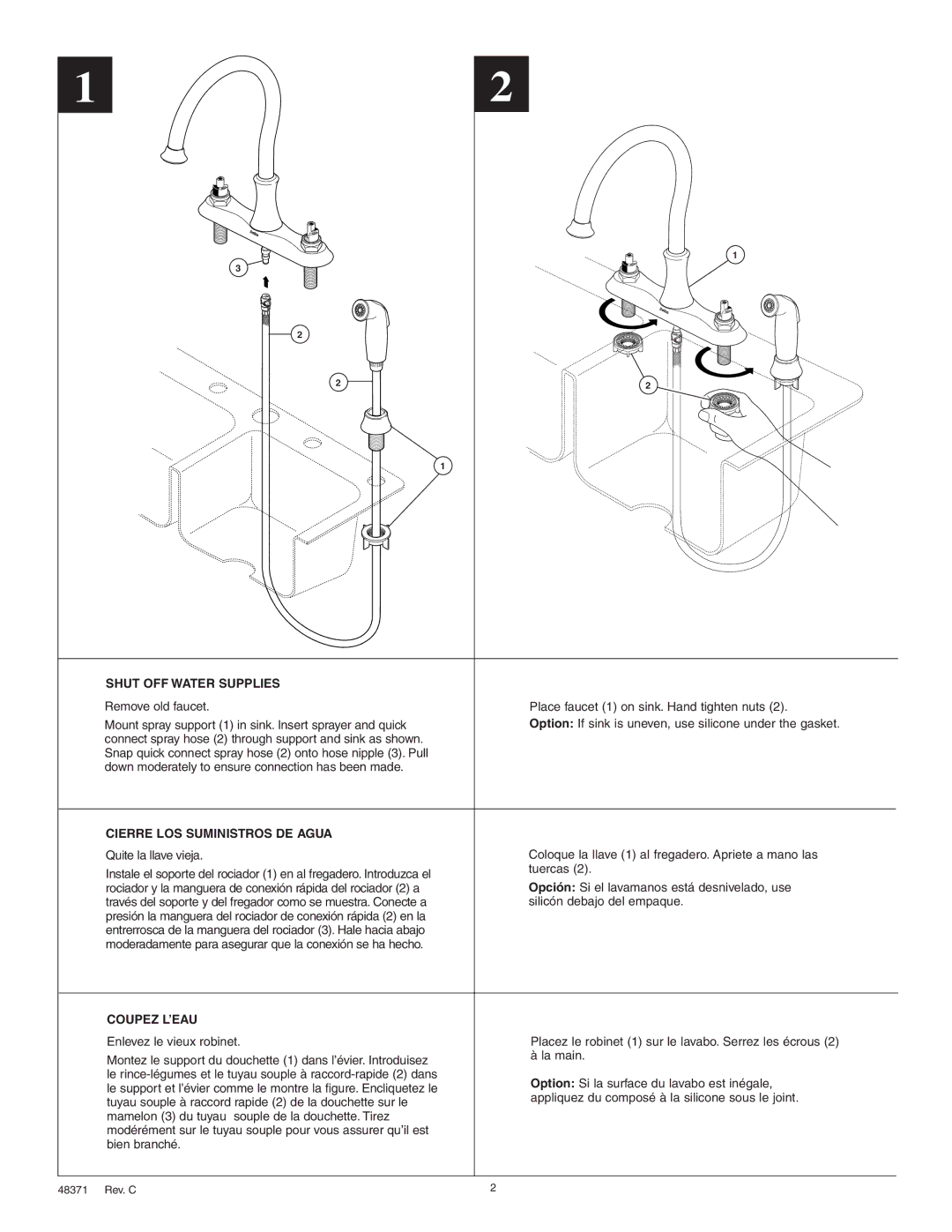 Delta 21925 Series manual Shut OFF Water Supplies 