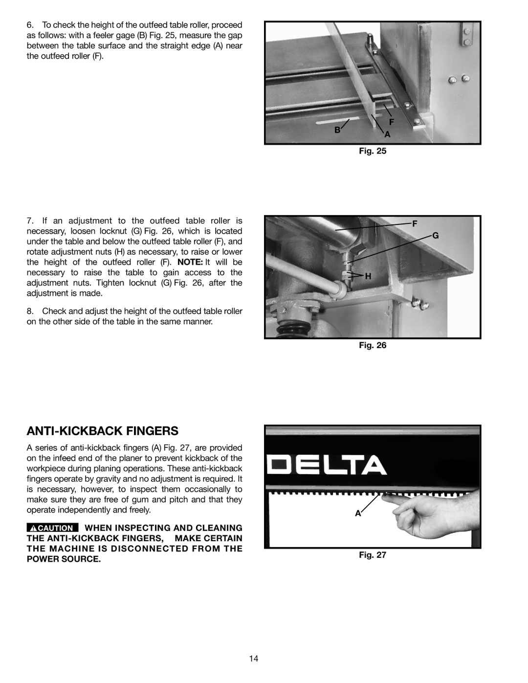 Delta 22-451, 22-450 instruction manual ANTI-KICKBACK Fingers 