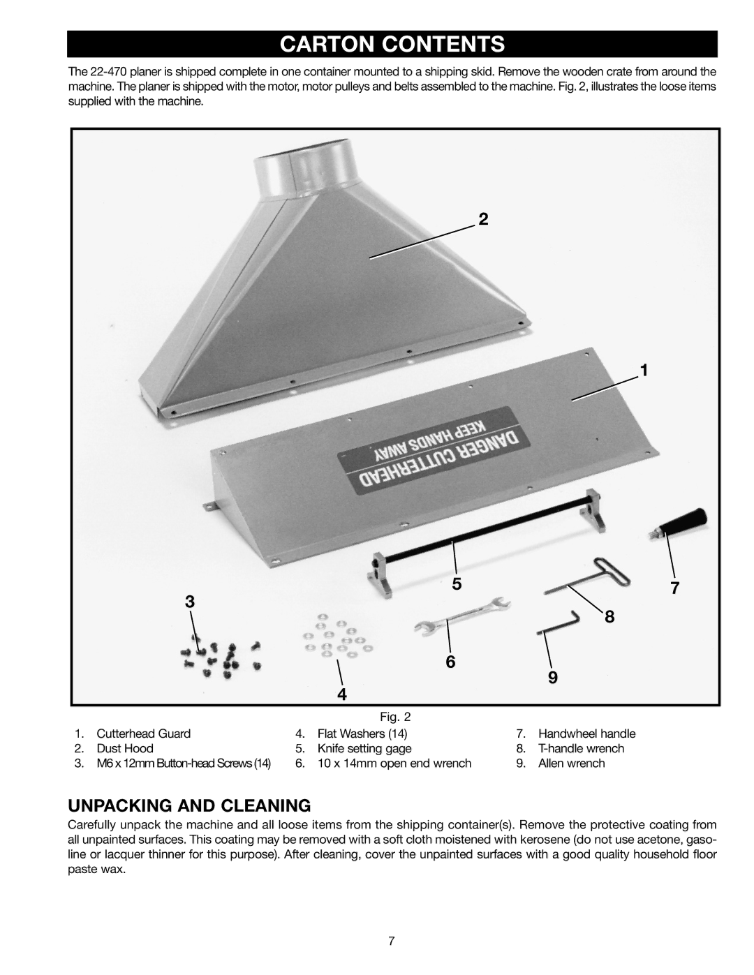 Delta 22-470 instruction manual Carton Contents 