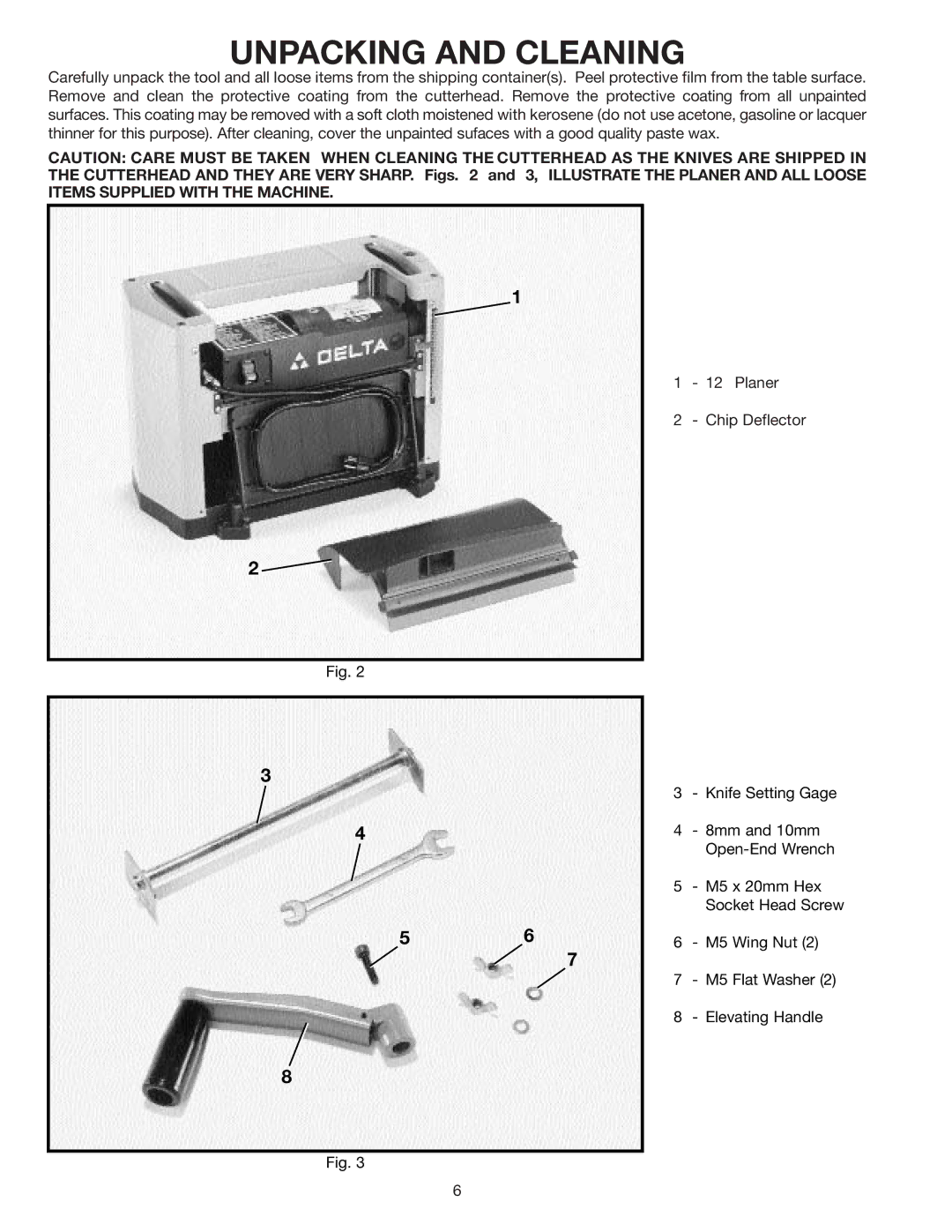 Delta 22-540 instruction manual Unpacking and Cleaning 