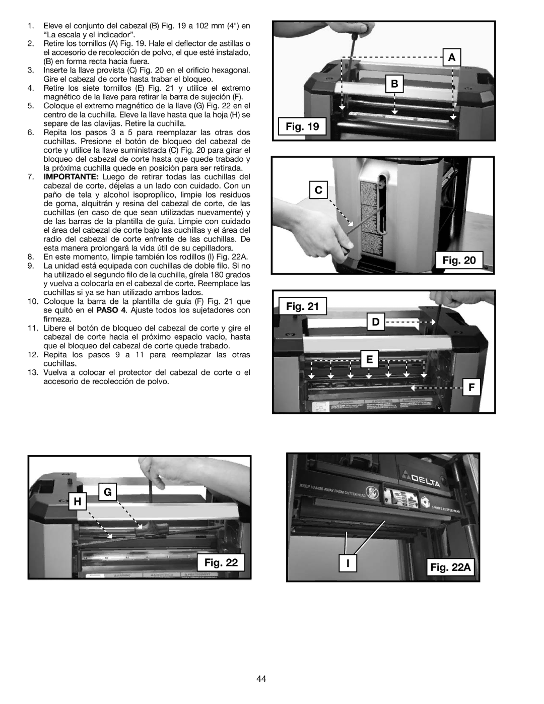 Delta 22-590 instruction manual En forma recta hacia fuera 