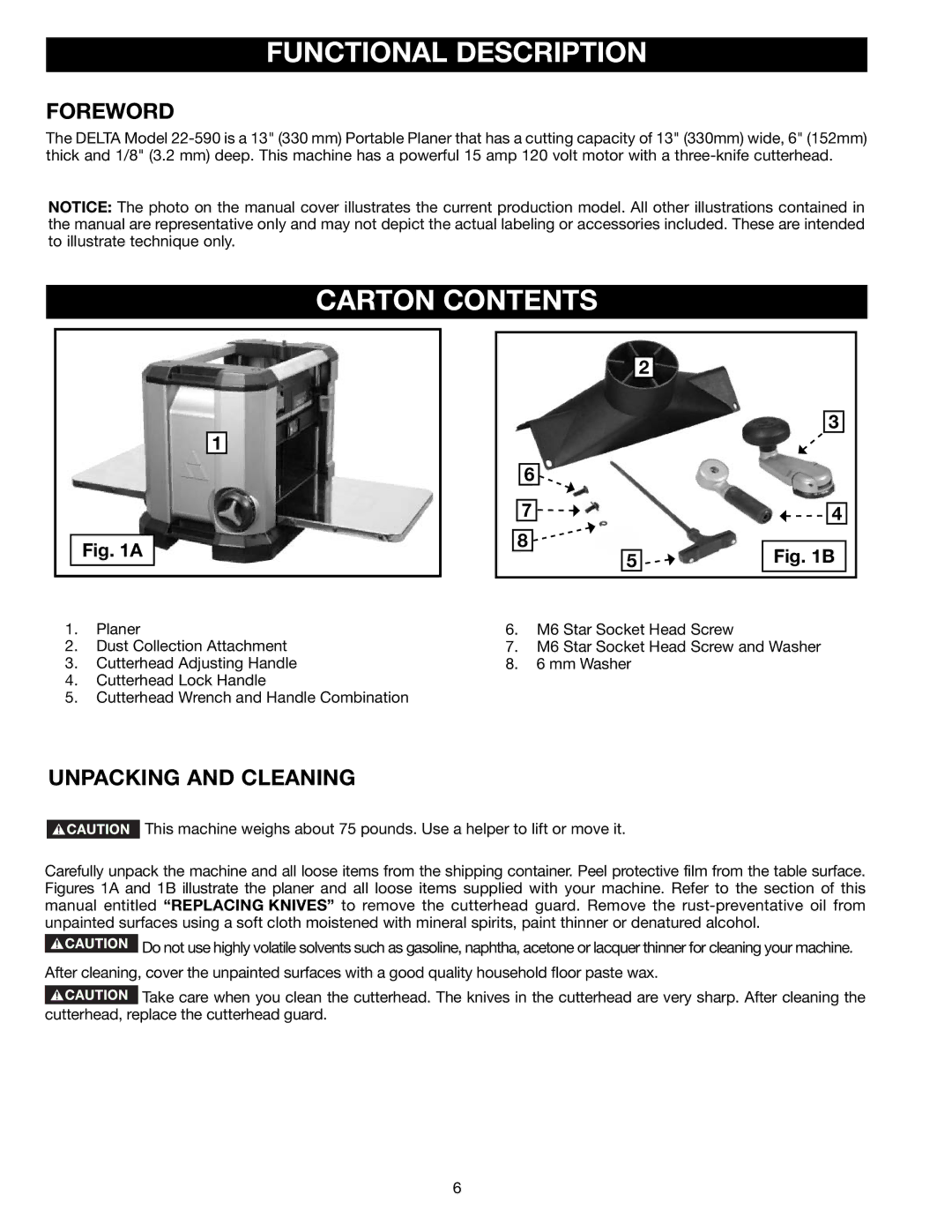 Delta 22-590 instruction manual Functional Description, Carton Contents 