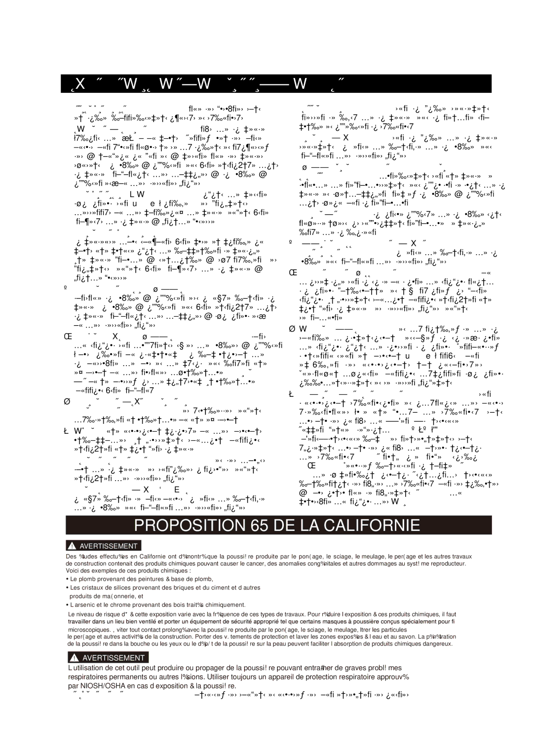 Delta 23-197, 23-196 manual Proposition 65 DE LA Californie 