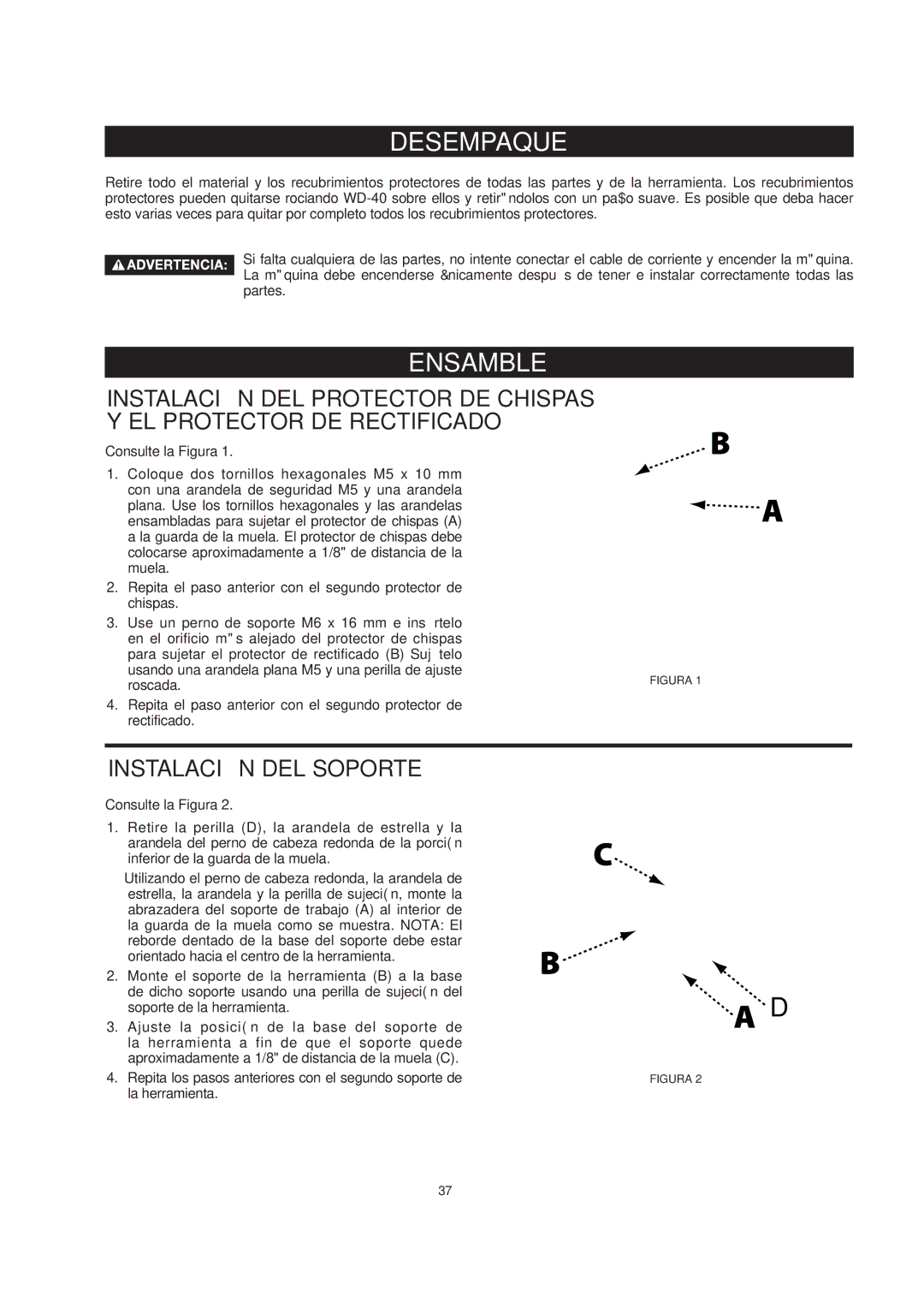 Delta 23-197, 23-196 manual Desempaque, Ensamble, Roscada 