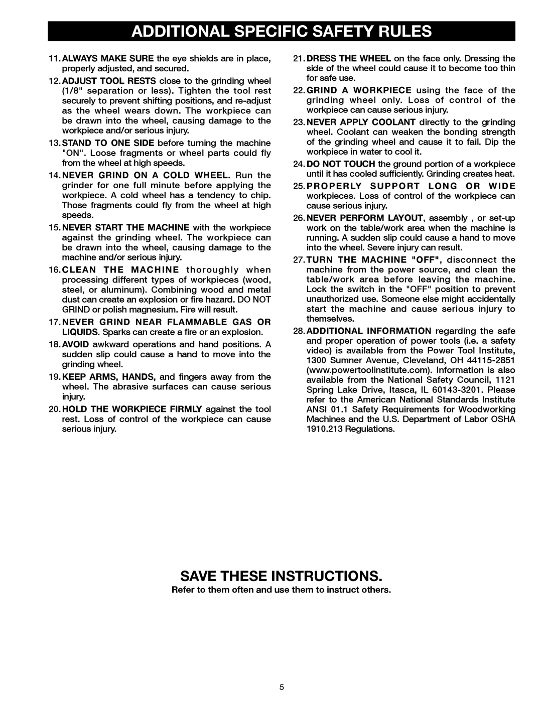 Delta 23-198, 23-199 instruction manual Refer to them often and use them to instruct others 