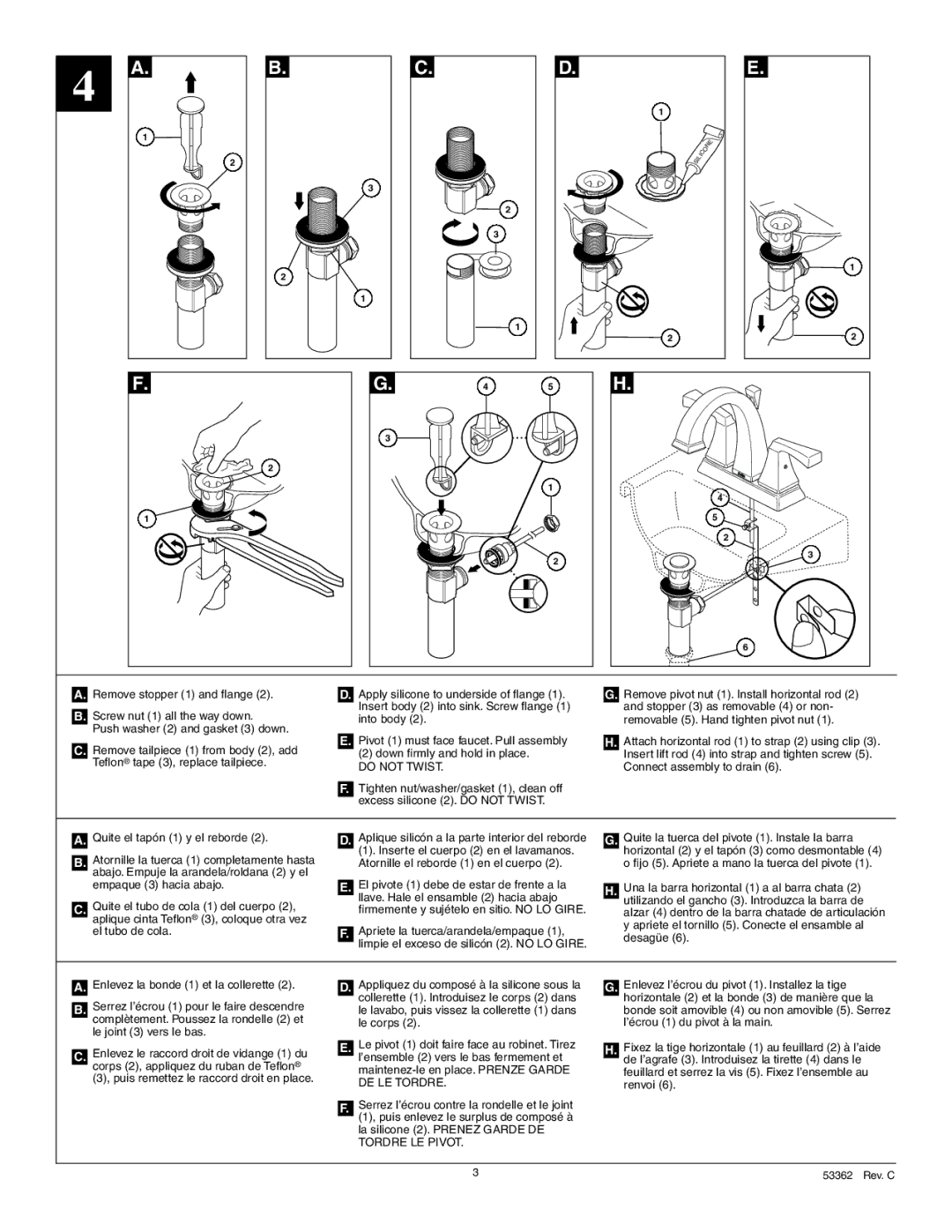 Delta 2551 Series manual Do not Twist 