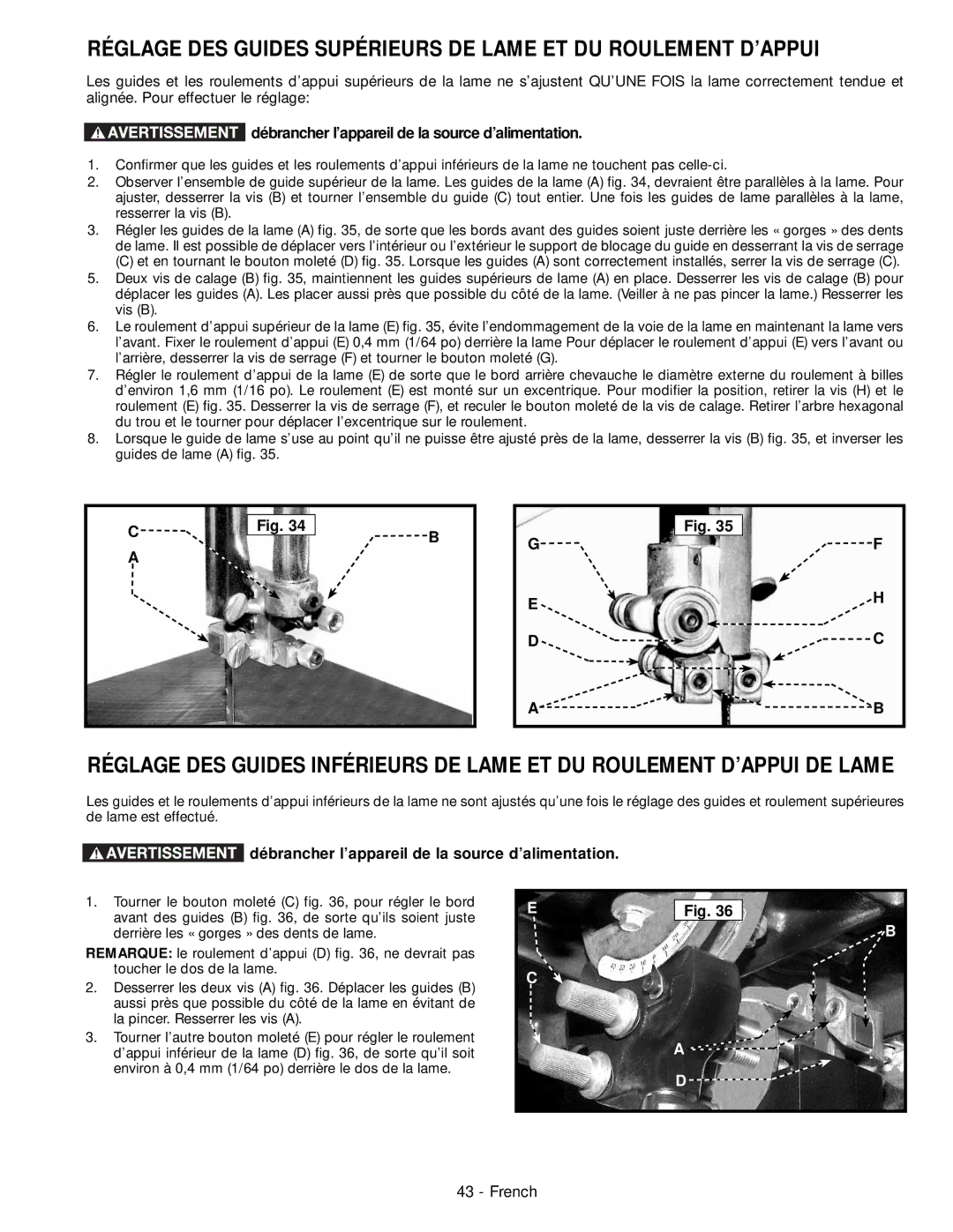 Delta 28-276, 28-206 instruction manual Débrancher l’appareil de la source d’alimentation 