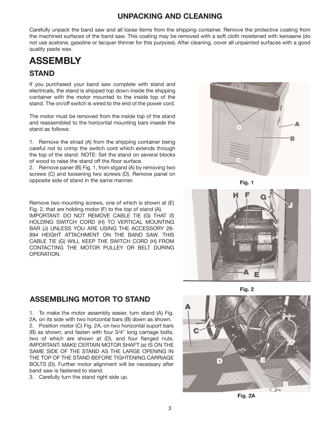 Delta 28-280 instruction manual Assembly 