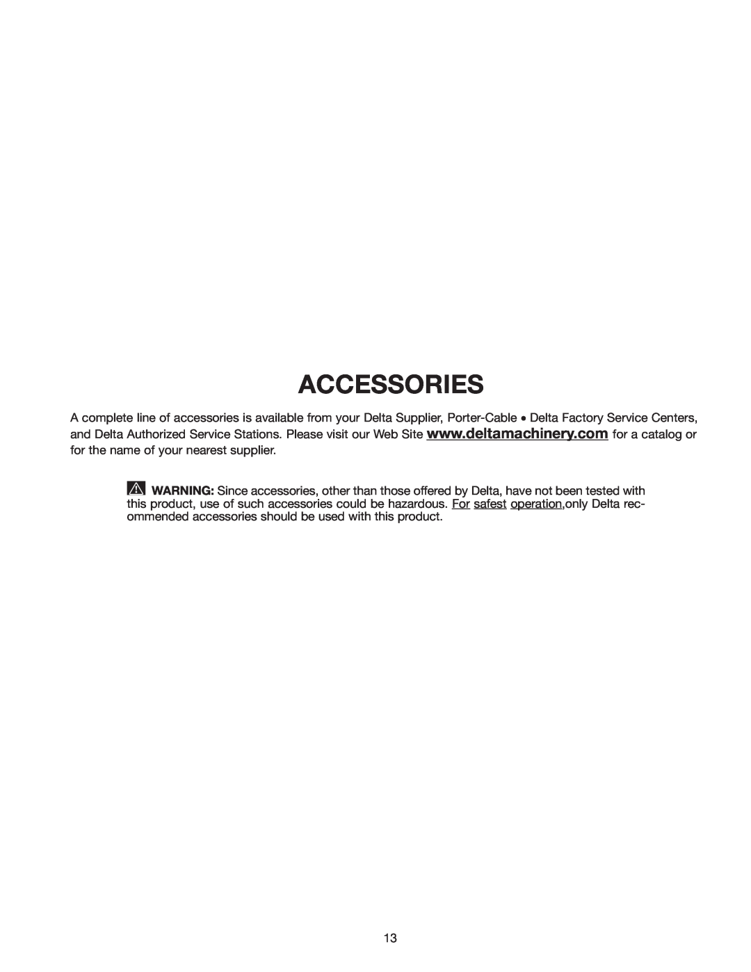 Delta 28-241, 28-299A instruction manual Accessories 
