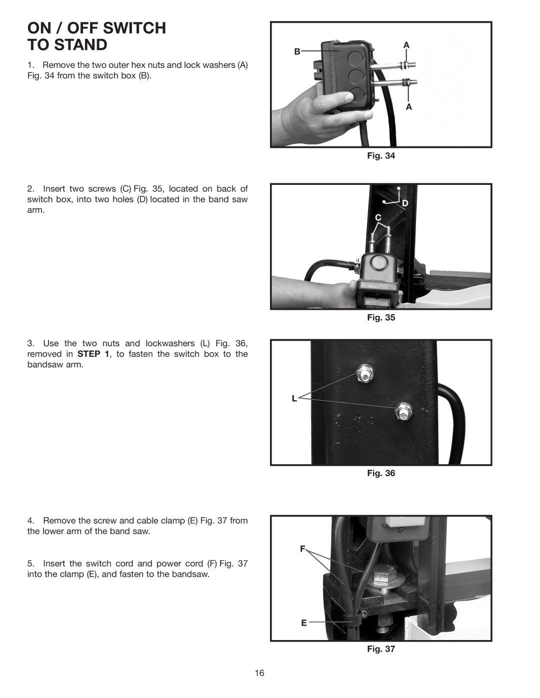 Delta 28-348 instruction manual On / OFF Switch To Stand 