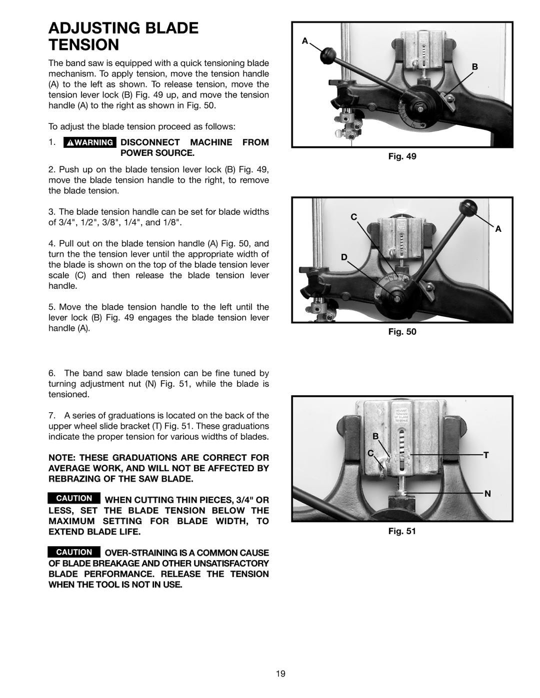 Delta 28-348 instruction manual Adjusting Blade Tension 