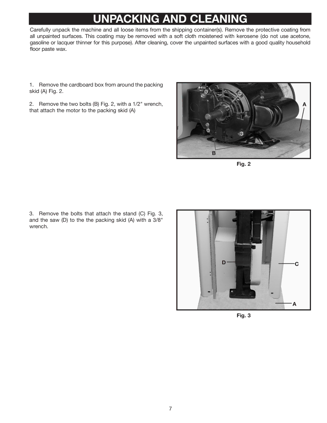 Delta 28-348 instruction manual Unpacking and Cleaning 