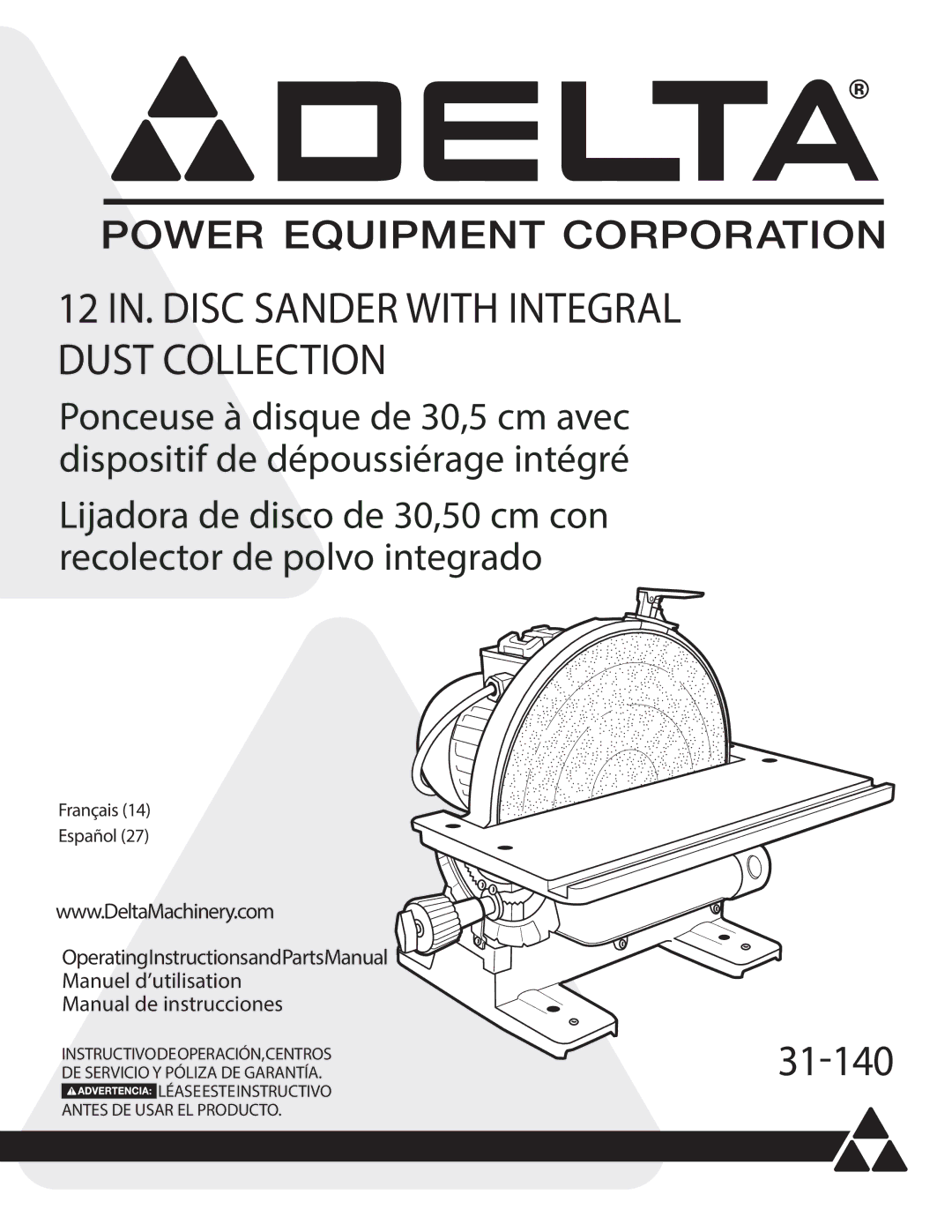 Delta 31-140 operating instructions 