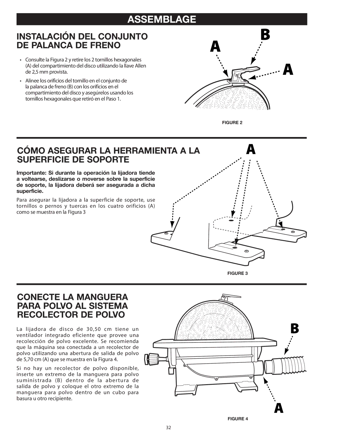 Delta 31-140 Instalación DEL Conjunto DE Palanca DE Freno, Cómo Asegurar LA Herramienta a LA Superficie DE Soporte 