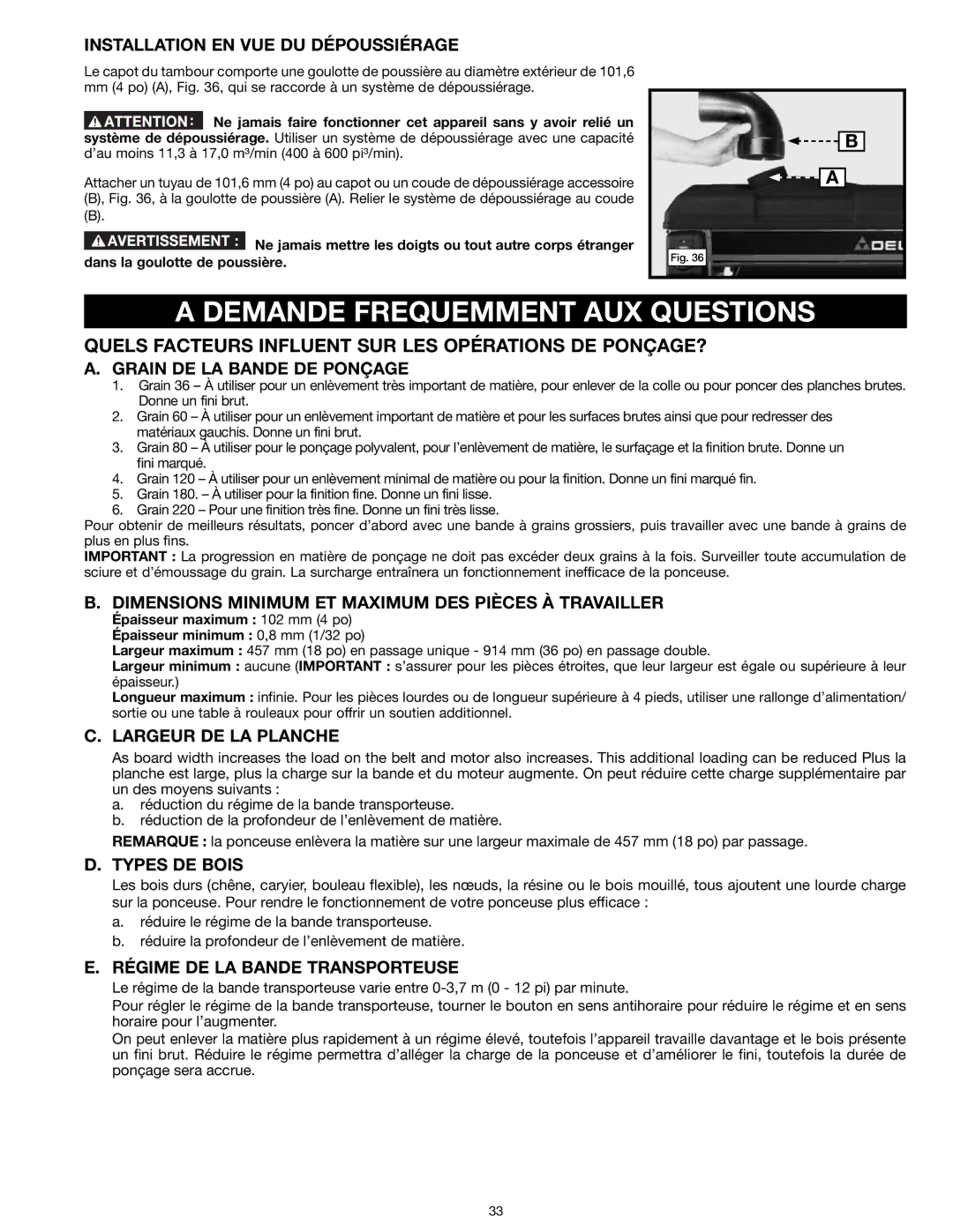 Delta 31-260X instruction manual Demande Frequemment AUX Questions, Quels Facteurs Influent SUR LES Opérations DE PONÇAGE? 