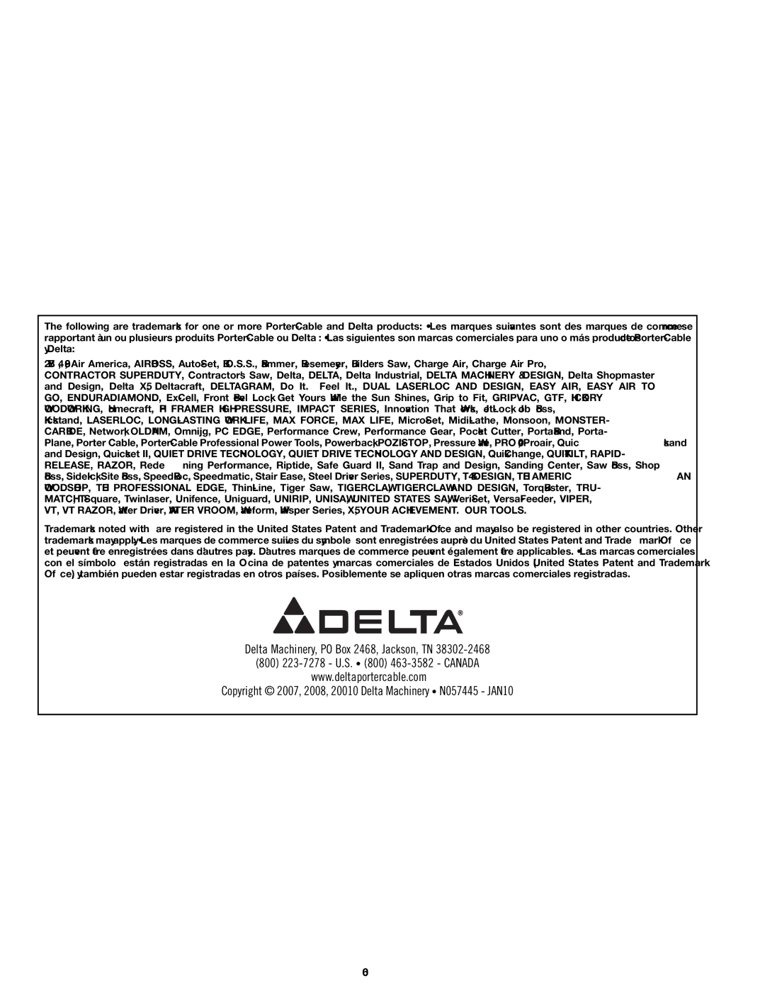 Delta 31-260X instruction manual 