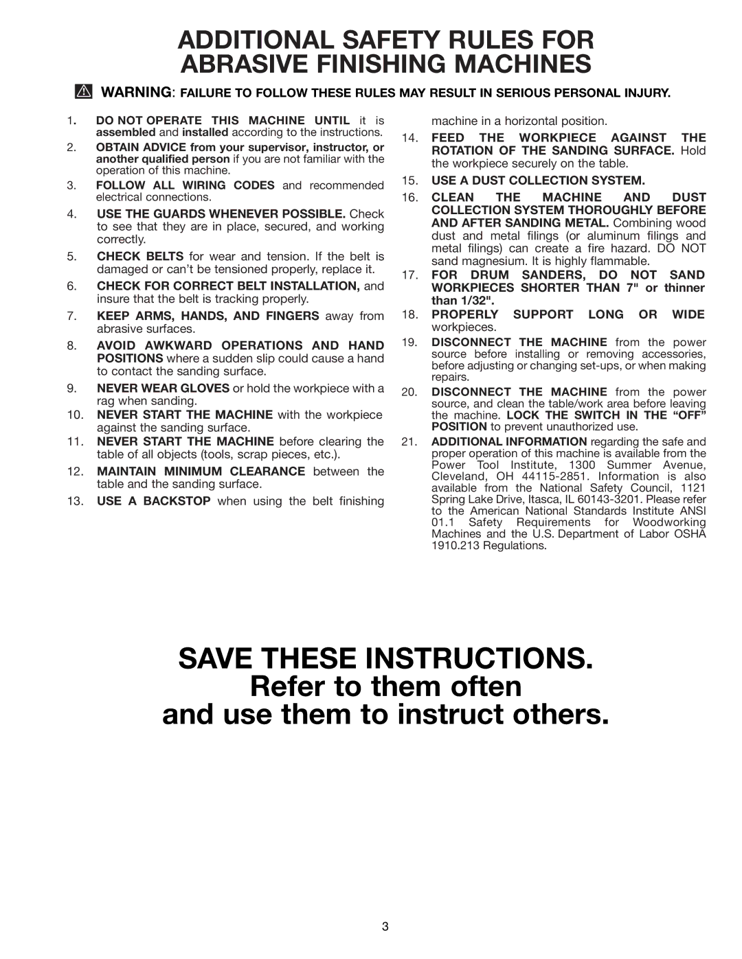 Delta 31-392, 31-390 instruction manual Refer to them often Use them to instruct others 