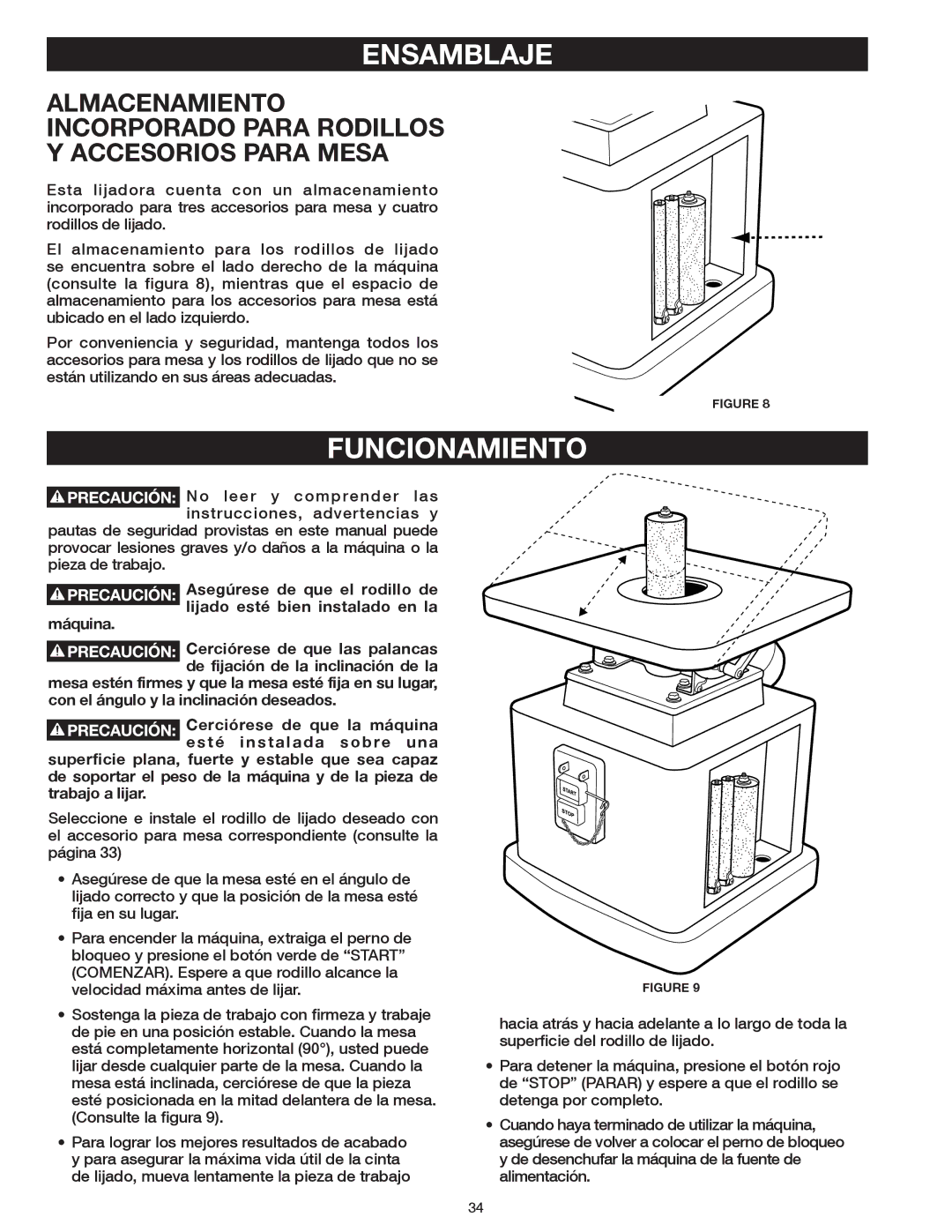 Delta 31-483 operating instructions Funcionamiento 