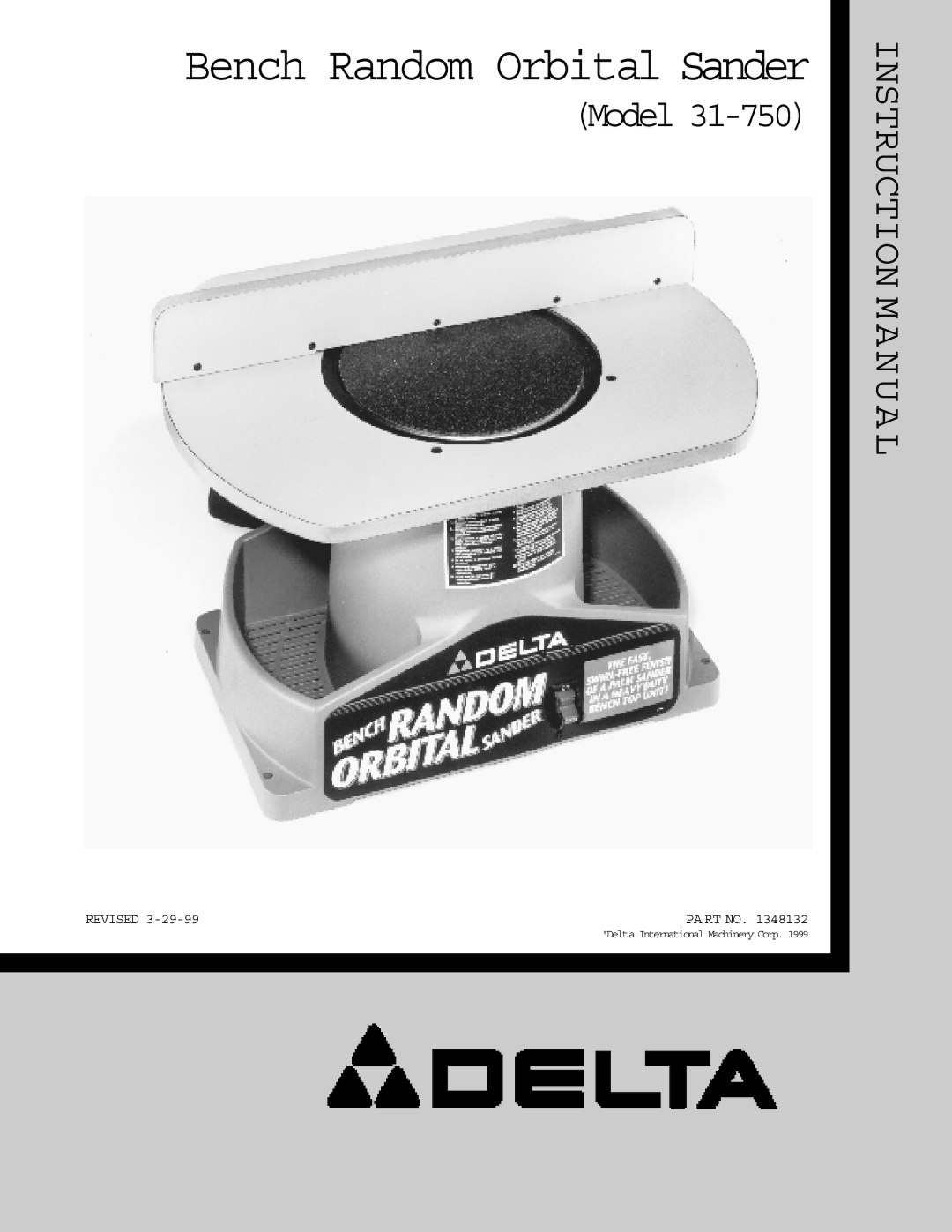 Delta 31-750 instruction manual Bench Random Orbital Sander 