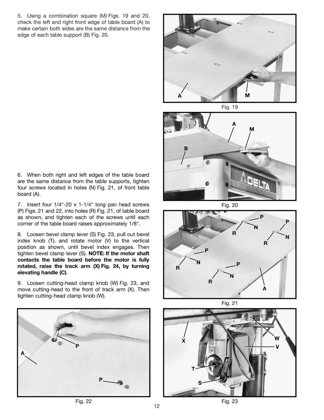 Delta 33-830 instruction manual Contacts the table board before the motor is fully 