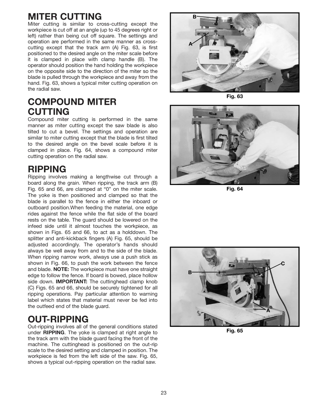 Delta 33-891, 33-892, 33-890 instruction manual Compound Miter Cutting, Out-Ripping 