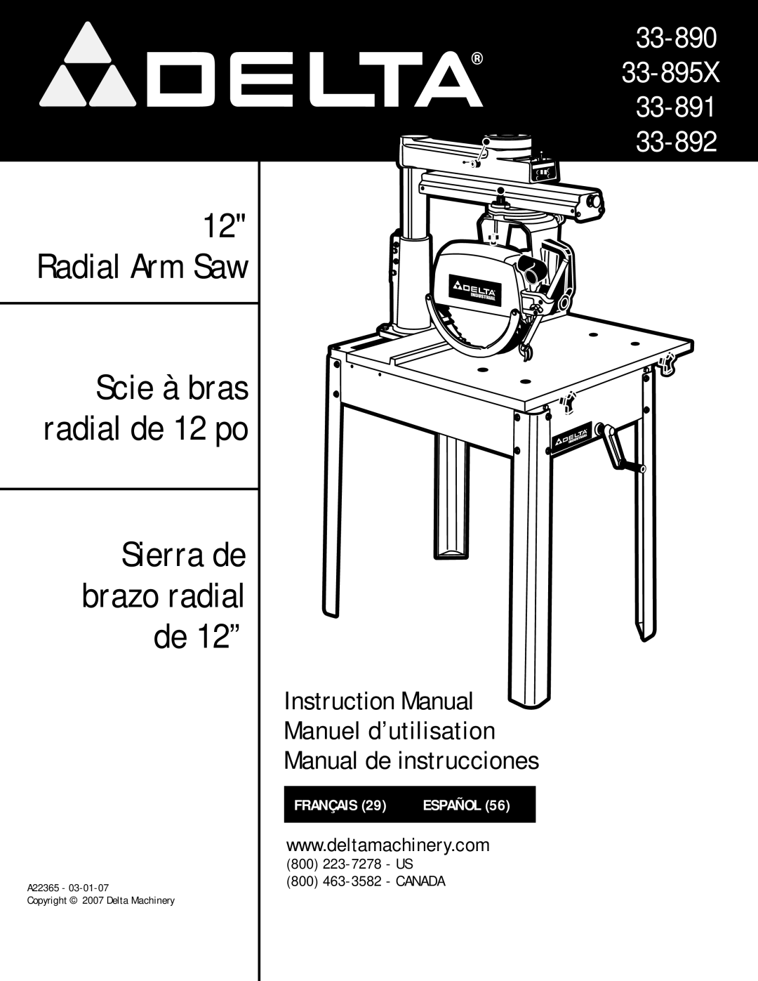 Delta instruction manual 33-890 33-895X 33-891 33-892 