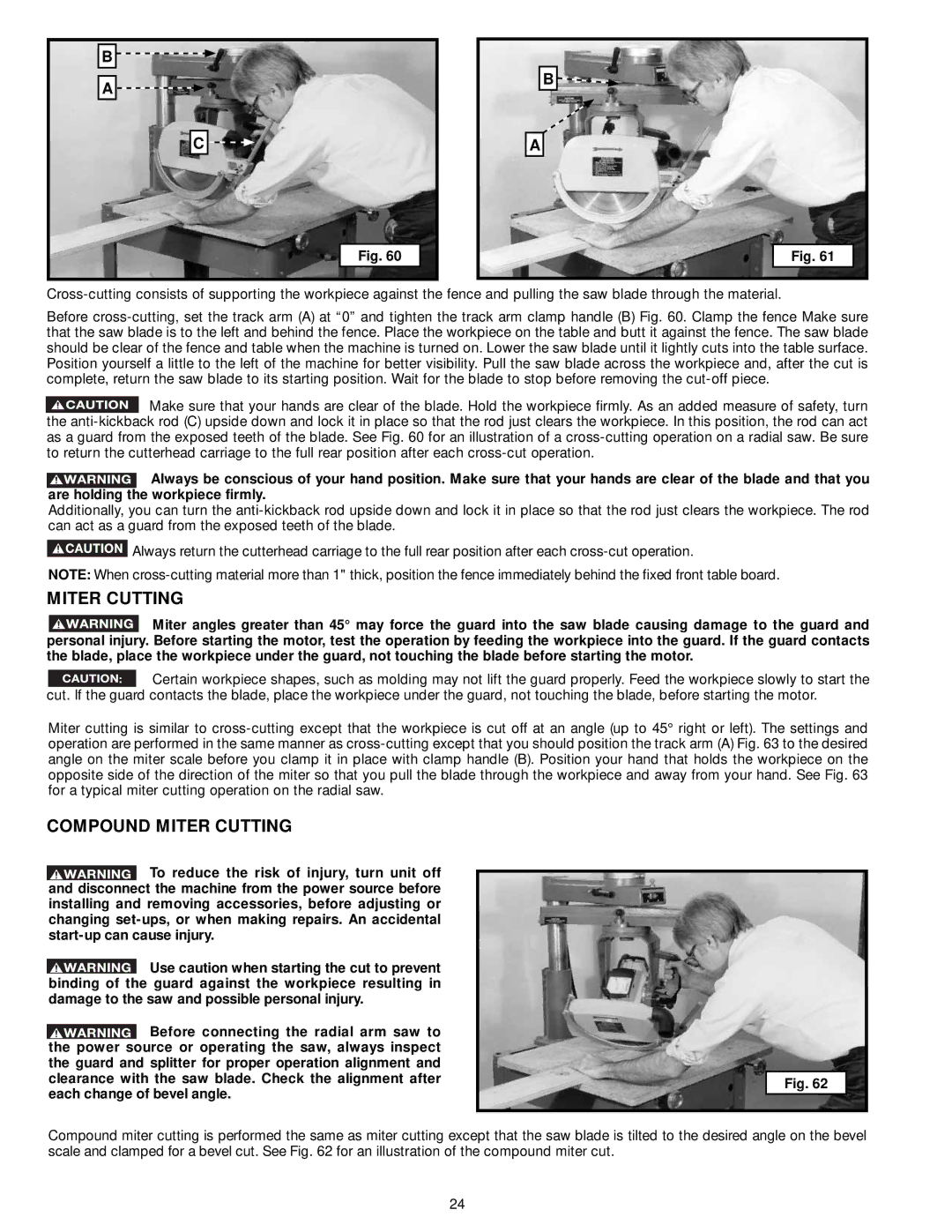 Delta 33-892, 33-890, 33-895X, 33-891 instruction manual Compound Miter Cutting 