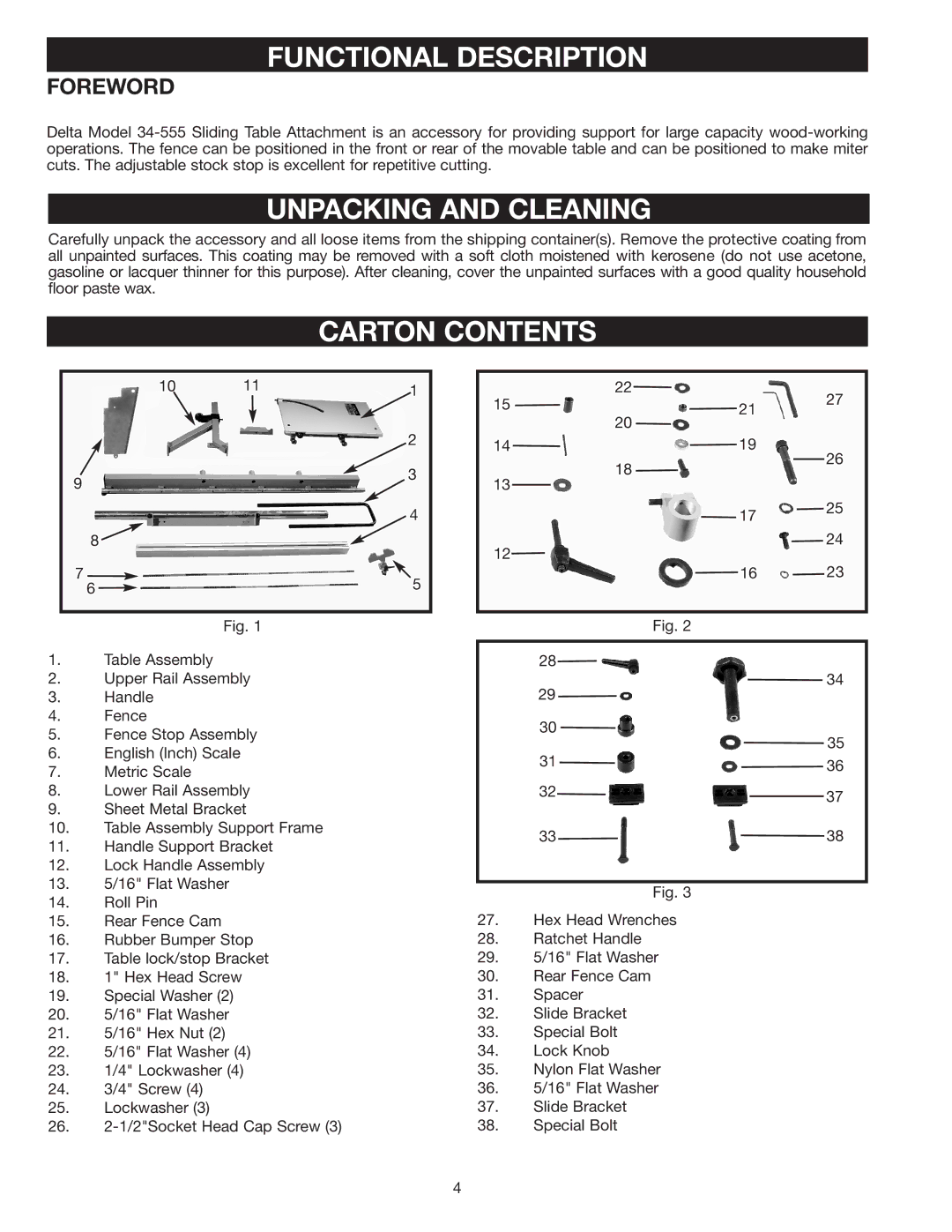 Delta 34-555 instruction manual Functional Description 