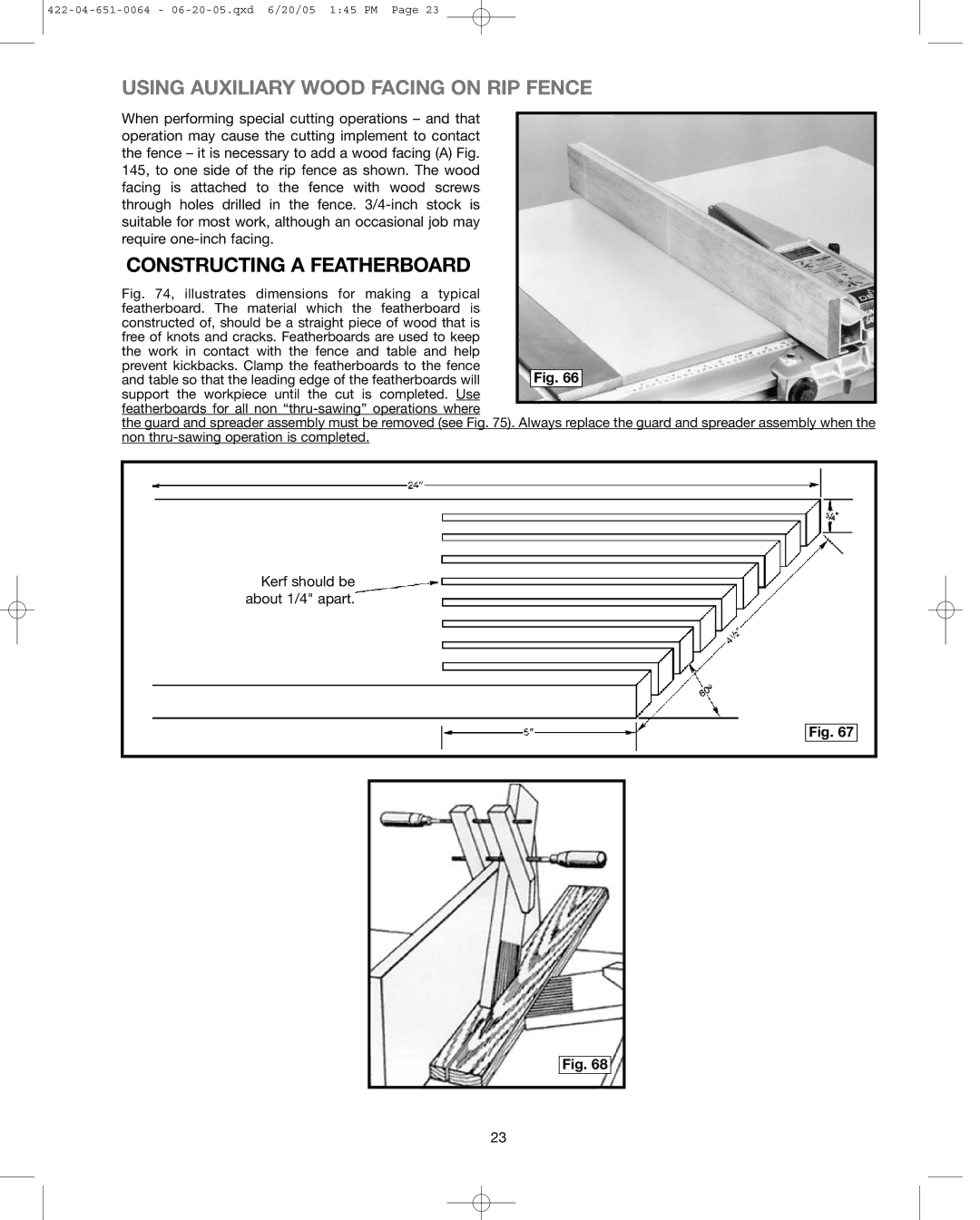 Delta 34-801, 34-814, 34-806 instruction manual Using Auxiliary Wood Facing on RIP Fence, Constructing a Featherboard 